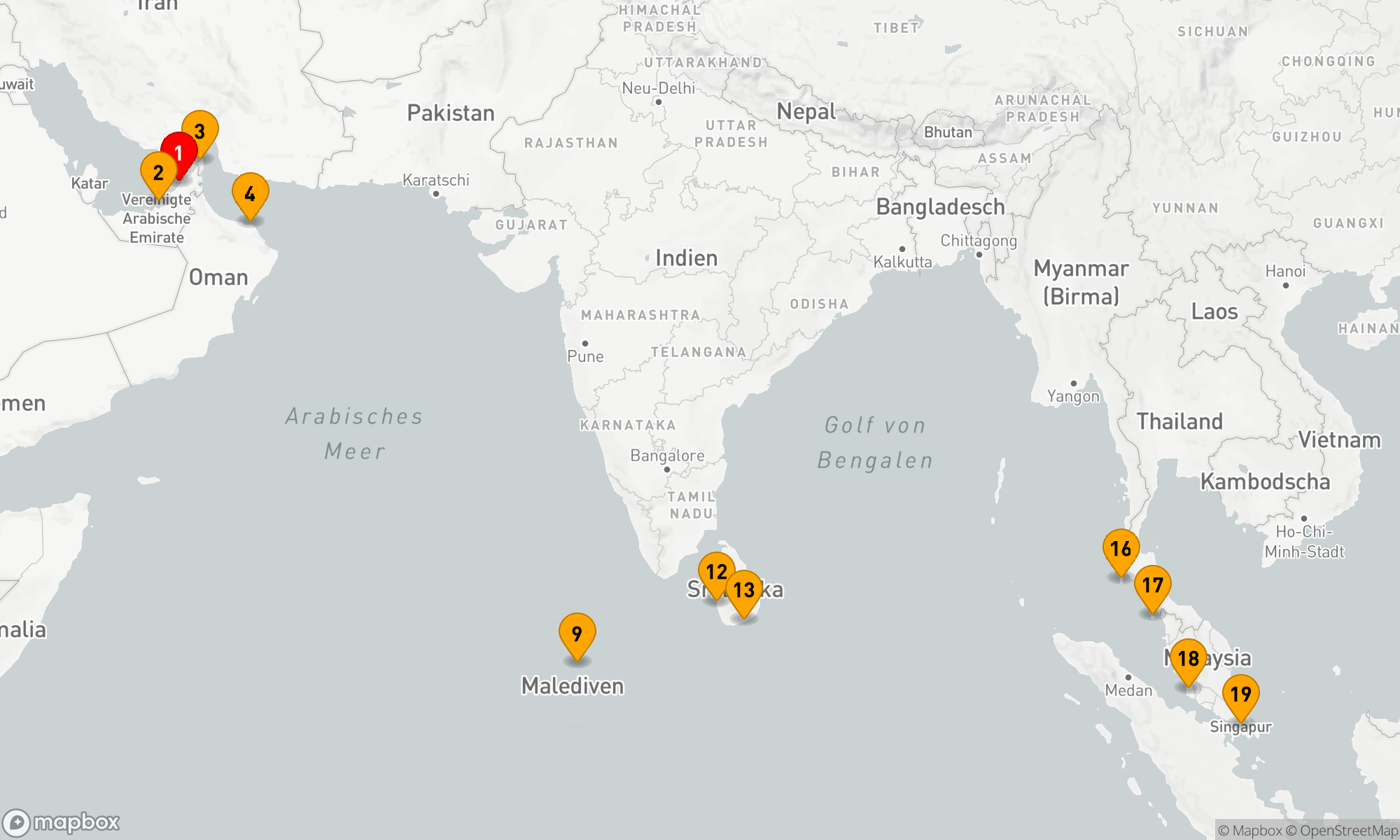 Route 19 Nächte - Feiertage im Zauber exotischer Küsten (EUX2900)