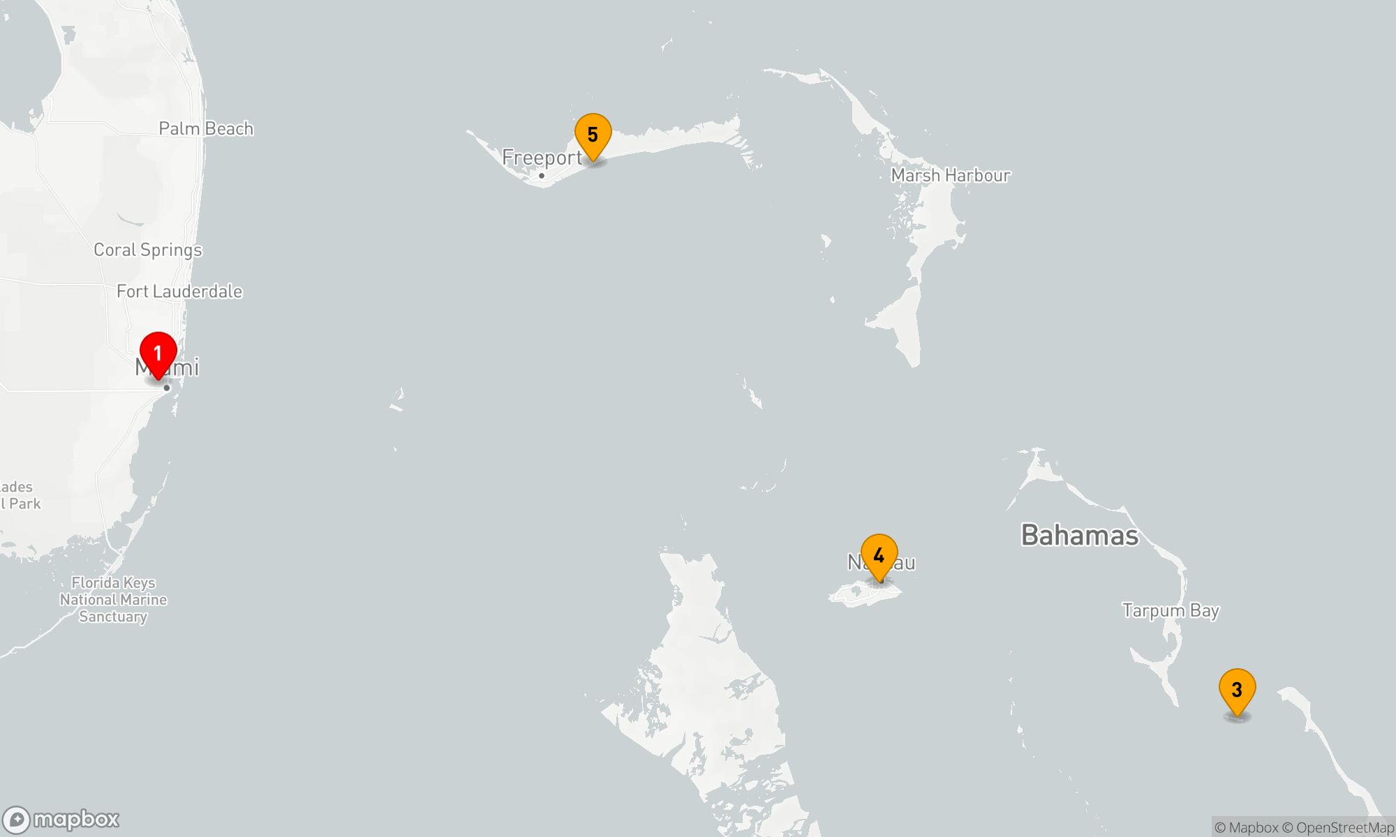 Route 5 Nächte - BAHAMAS
