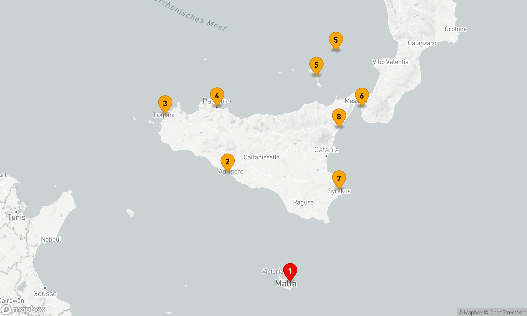 Route 8 Nächte - Authentische Küsten in Italien