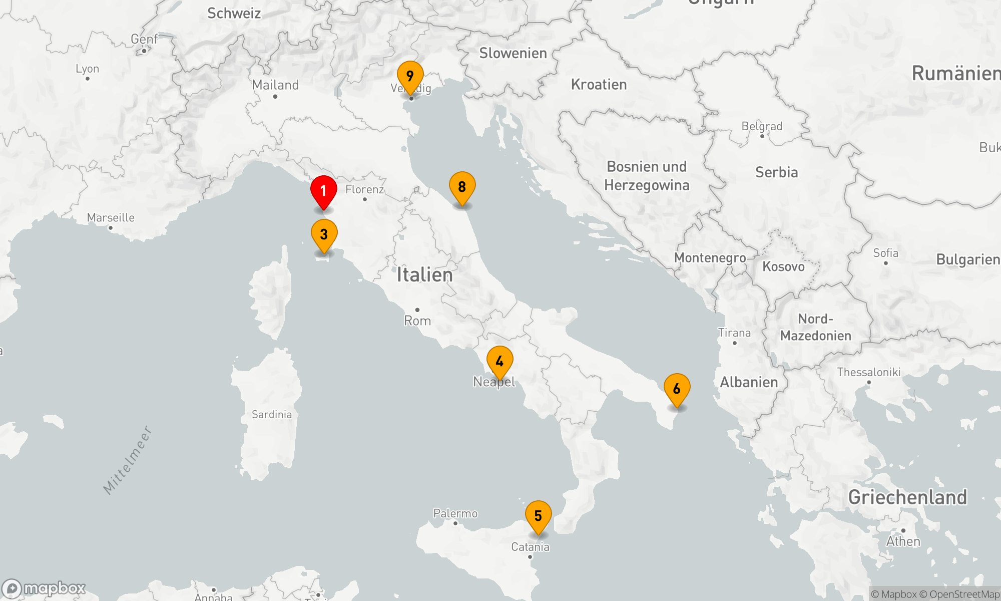 Route 10 Nächte - Italienischer Luxus und Kunsthandwerk