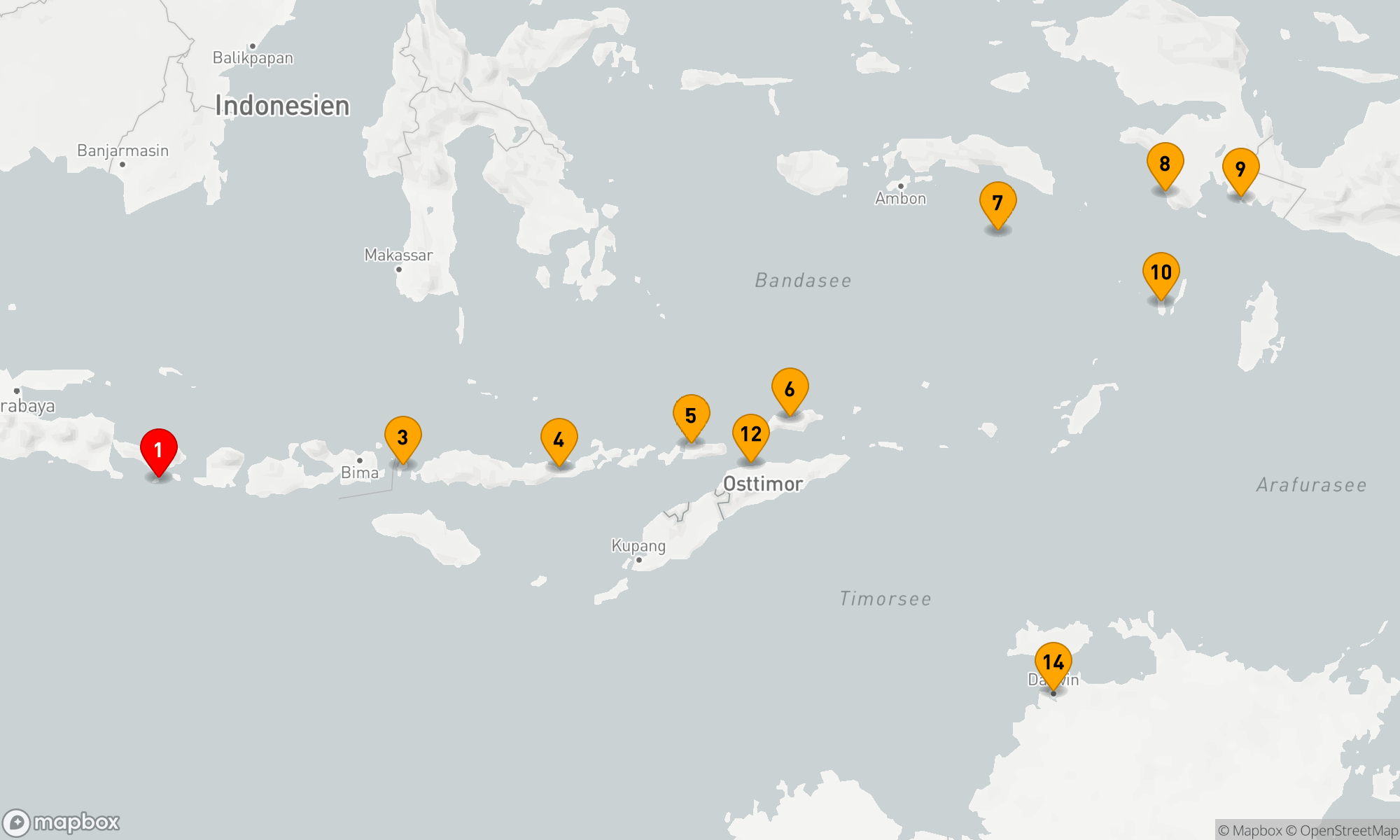 Route 13 Nächte - Tropen-Abenteuer in Indonesien