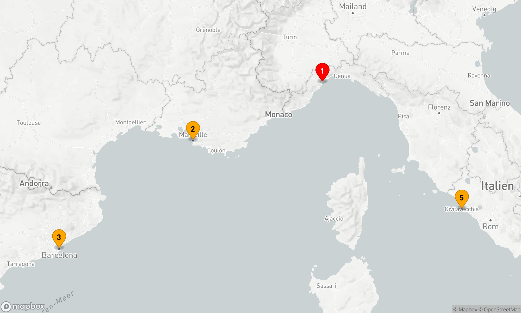 Route 5 Nächte - Mediterranes Abenteuer: Entdeckung der Küstenschätze