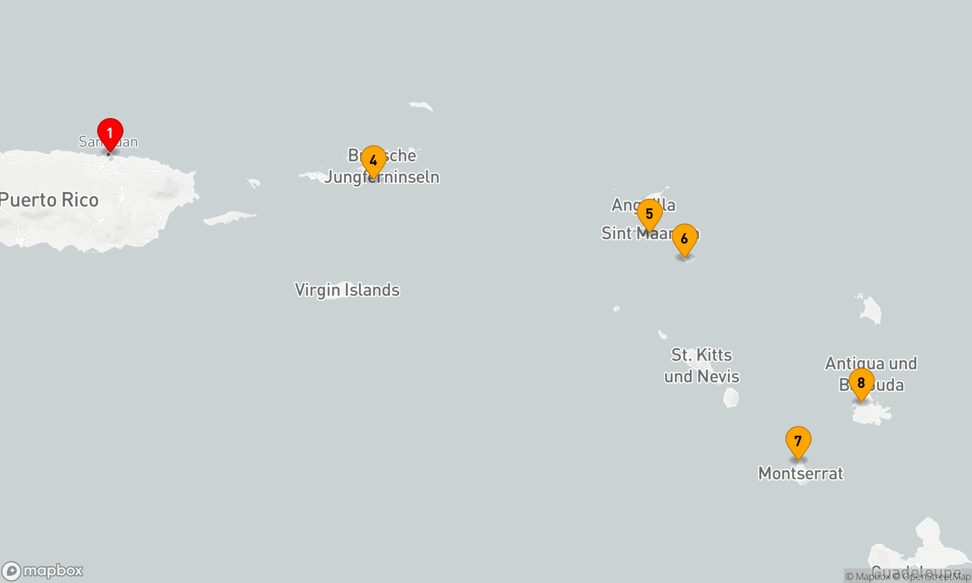 Route 7 Nächte - Karibik Yachting Hideaways
