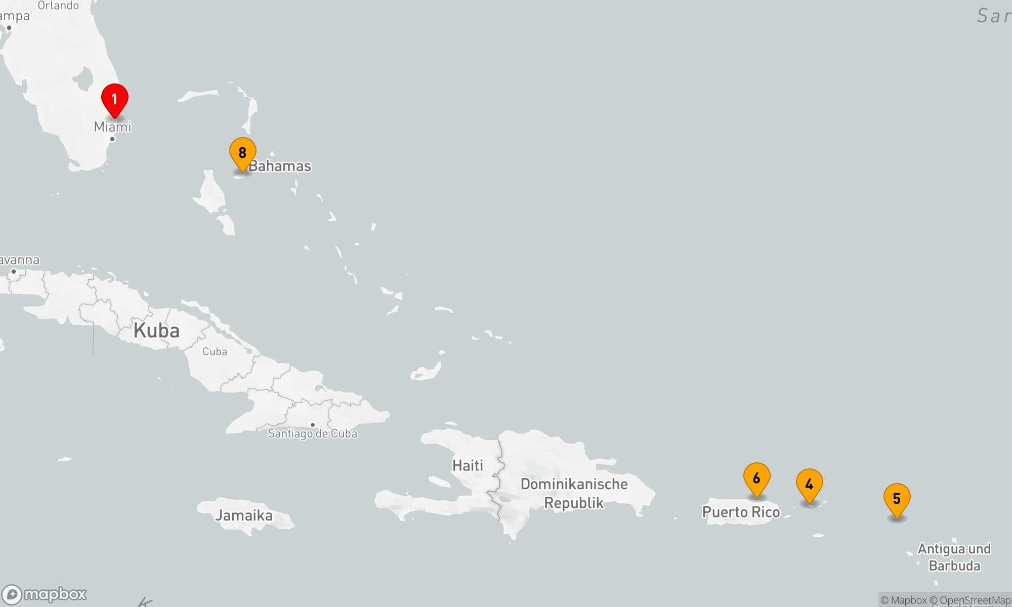 Route 8 Nächte - ST. MAARTEN,  SAN JUAN & ST. THOMAS