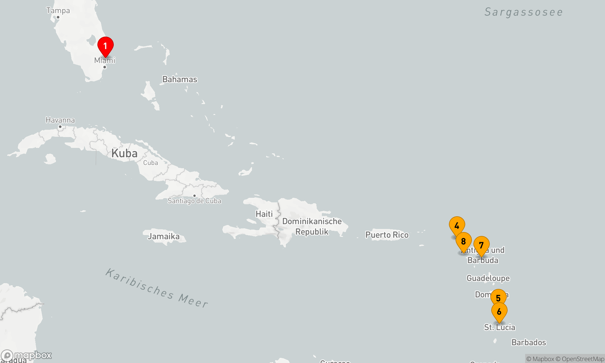Route 10 Nächte - ULTIMATIVE SÜDLICHE KARIBIK