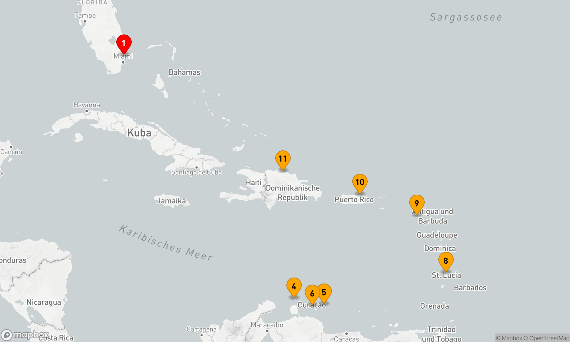 Route 12 Nächte - ULTIMATIVE SÜDLICHE KARIBIK