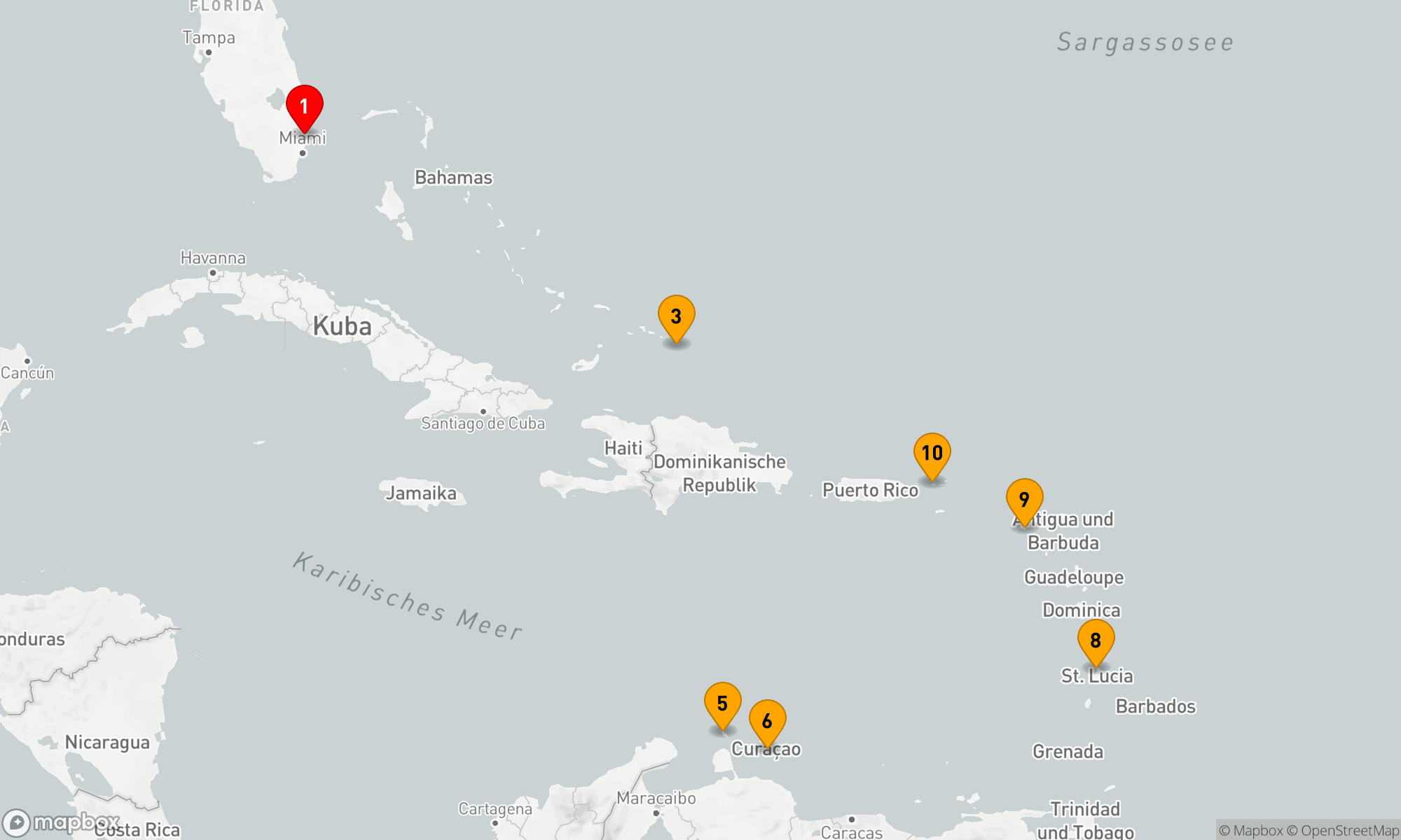 Route 12 Nächte - ULTIMATIVE SÜDLICHE KARIBIK