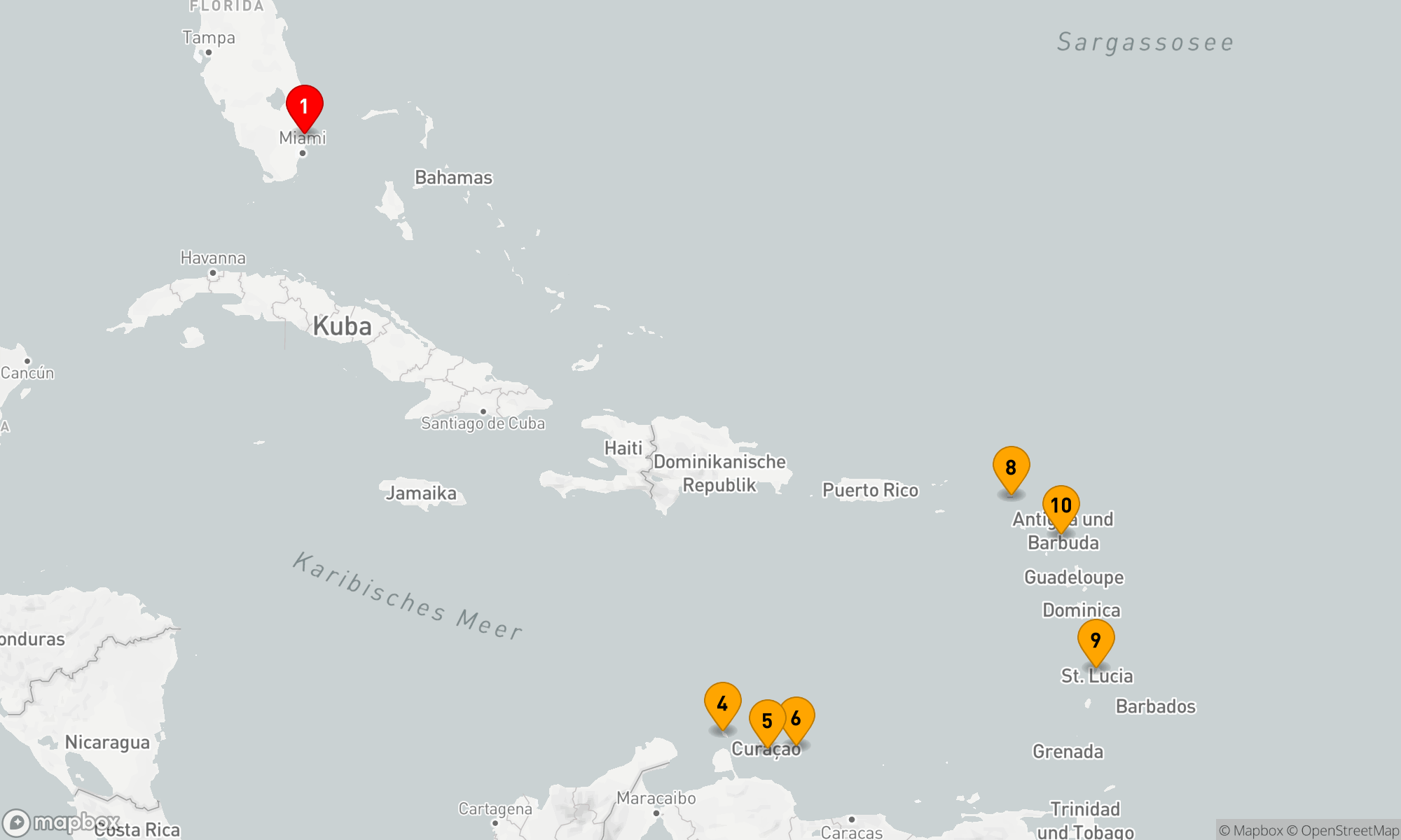 Route 12 Nächte - ULTIMATIVE SÜDLICHE KARIBIK