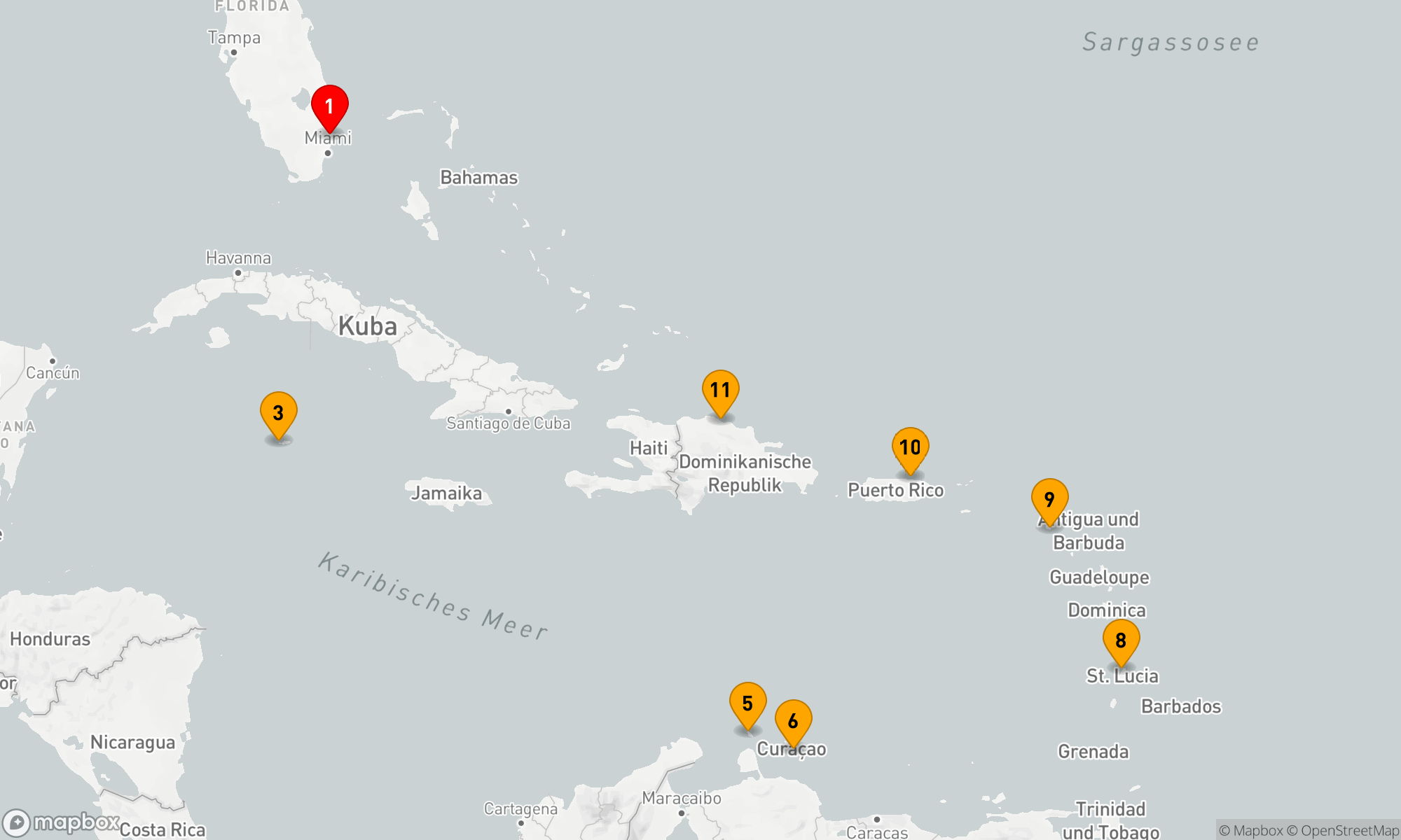 Route 12 Nächte - ULTIMATIVE SÜDLICHE KARIBIK