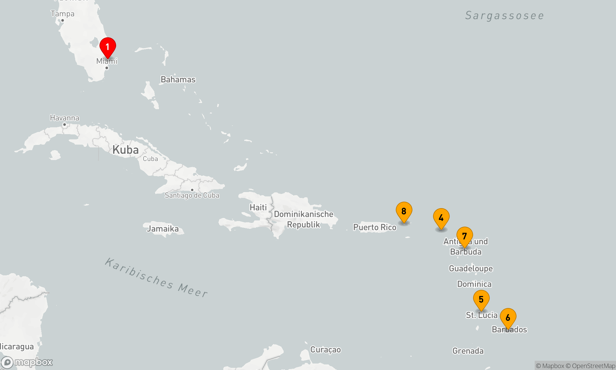 Route 10 Nächte - ULTIMATIVE SÜDLICHE KARIBIK