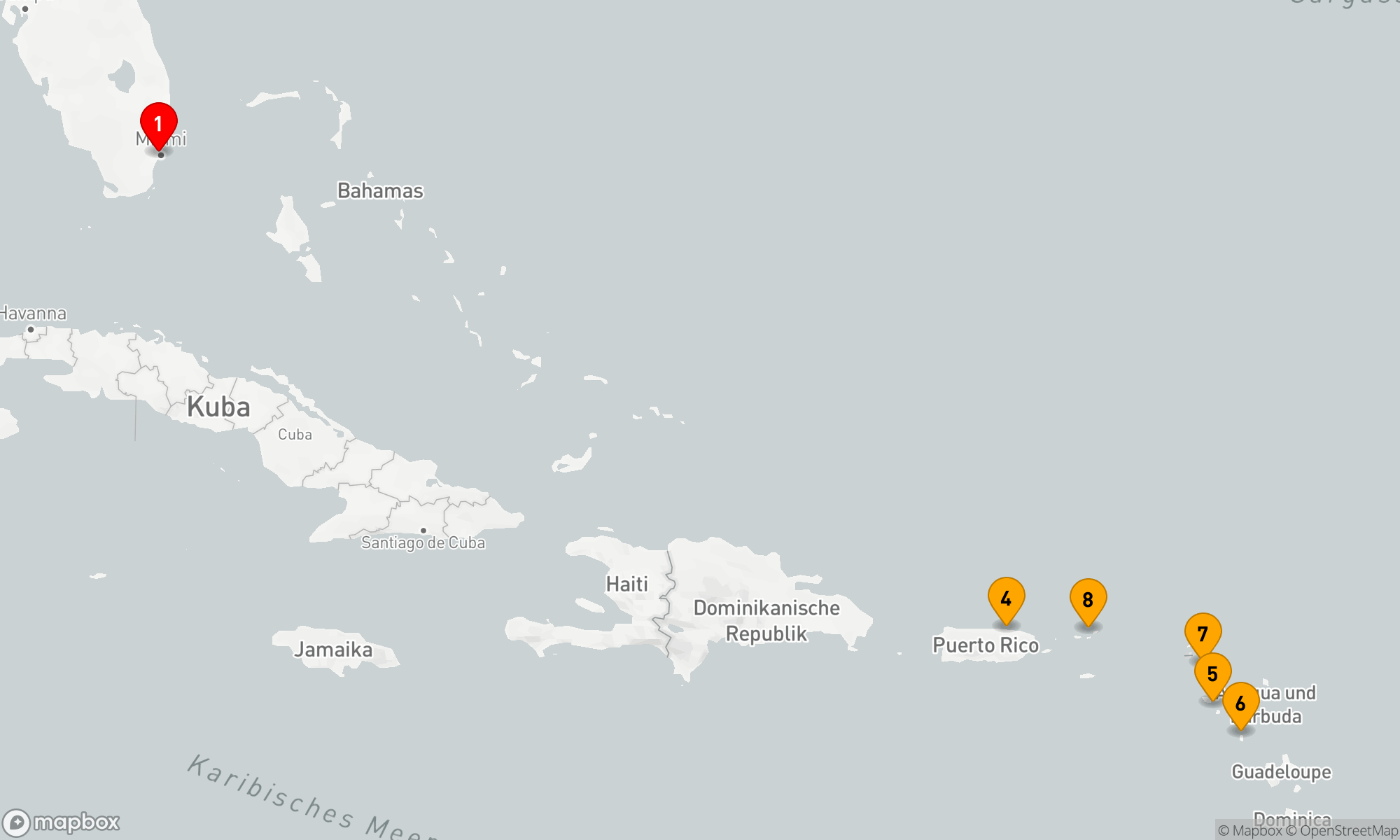 Route 10 Nächte - SÜDLICHE KARIBIK & ST. BARTS