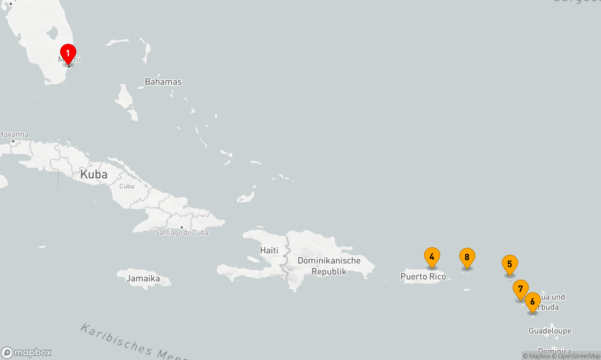 Route 10 Nächte - SÜDLICHE KARIBIK & ST. BARTS HOLIDAY