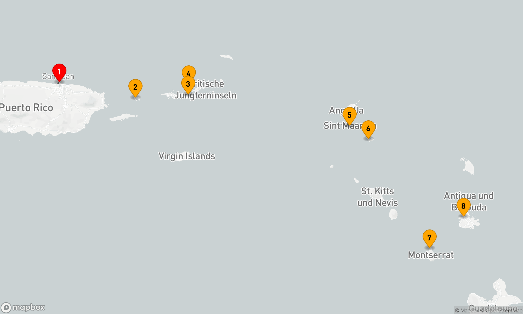 Route 7 Nächte - Karibik Yachting Hideaways