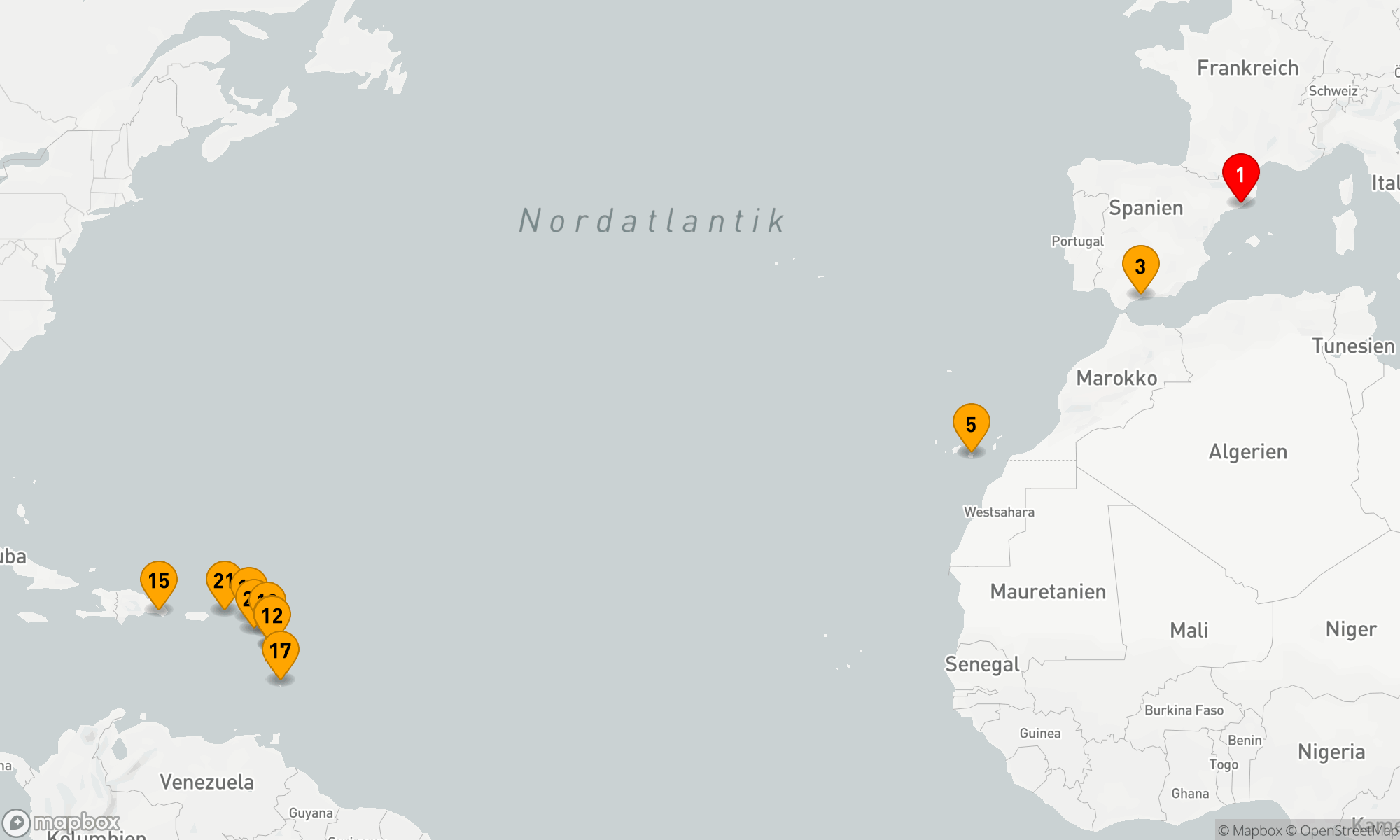 Route 21 Nächte - Karibische Entdeckungen: Von Europa zu exotischen Inseln