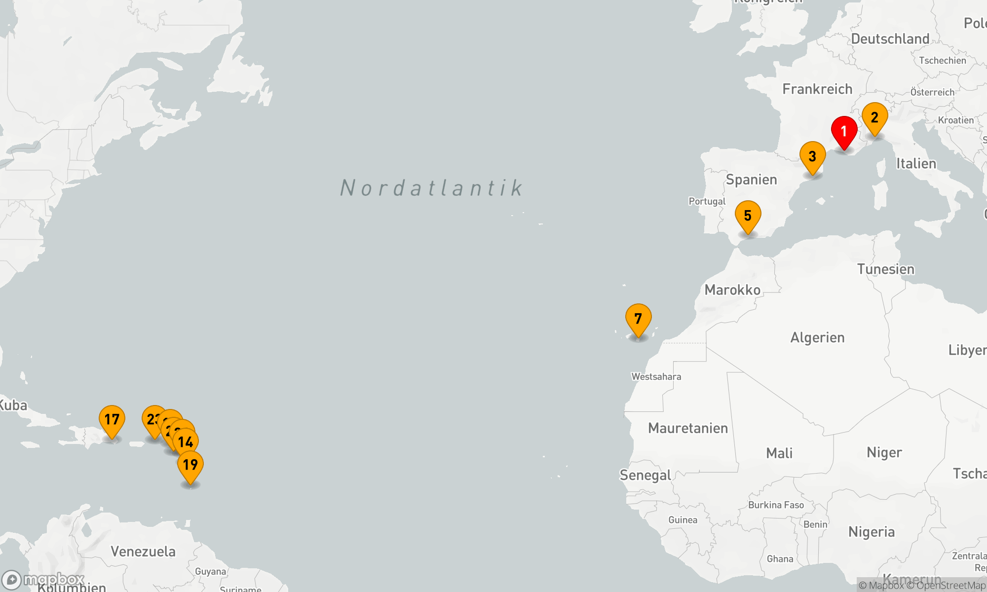 Route 23 Nächte - Von Europa in die Karibik: Faszinierende Entdeckungsreise