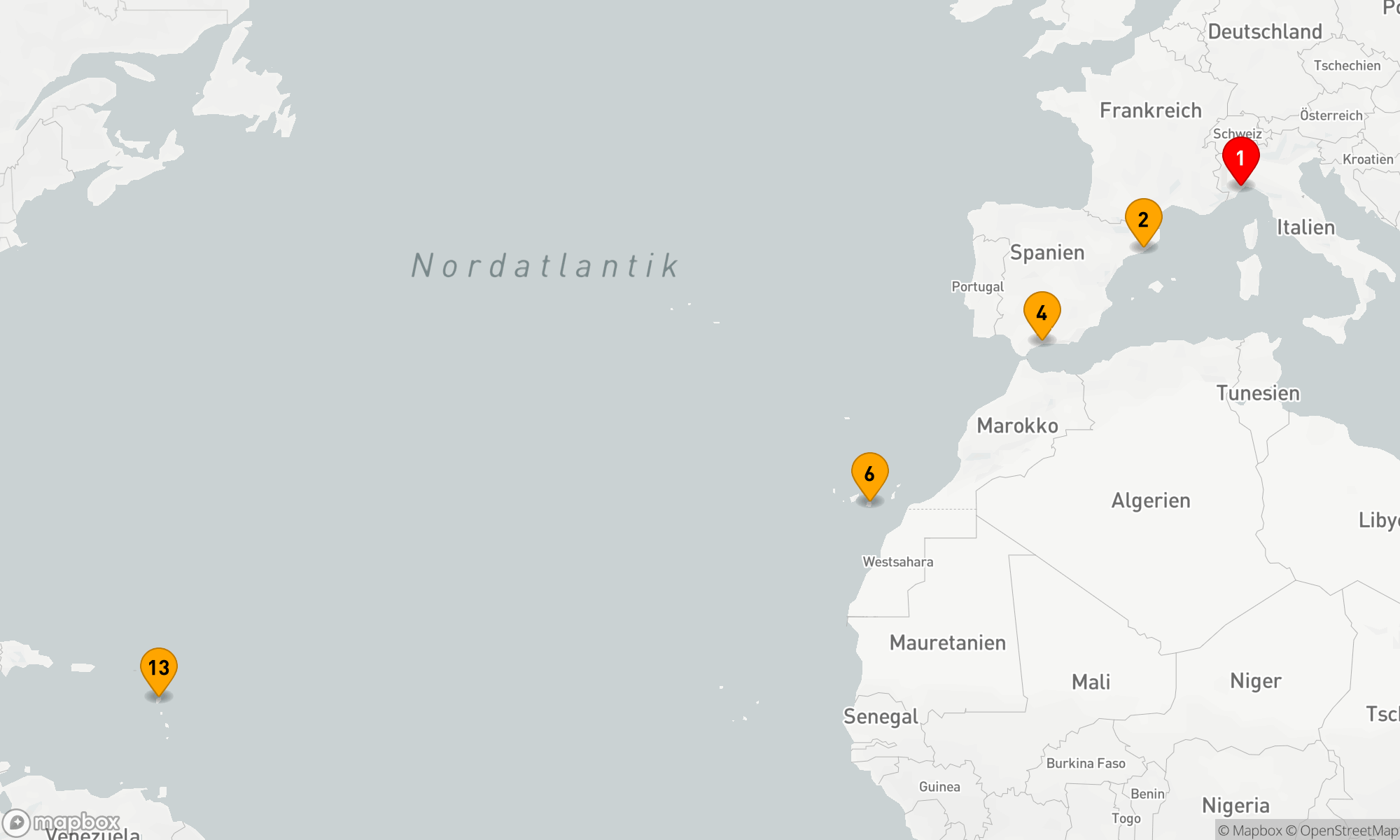 Route 12 Nächte - Mediterrane Begegnungen und karibische Träume