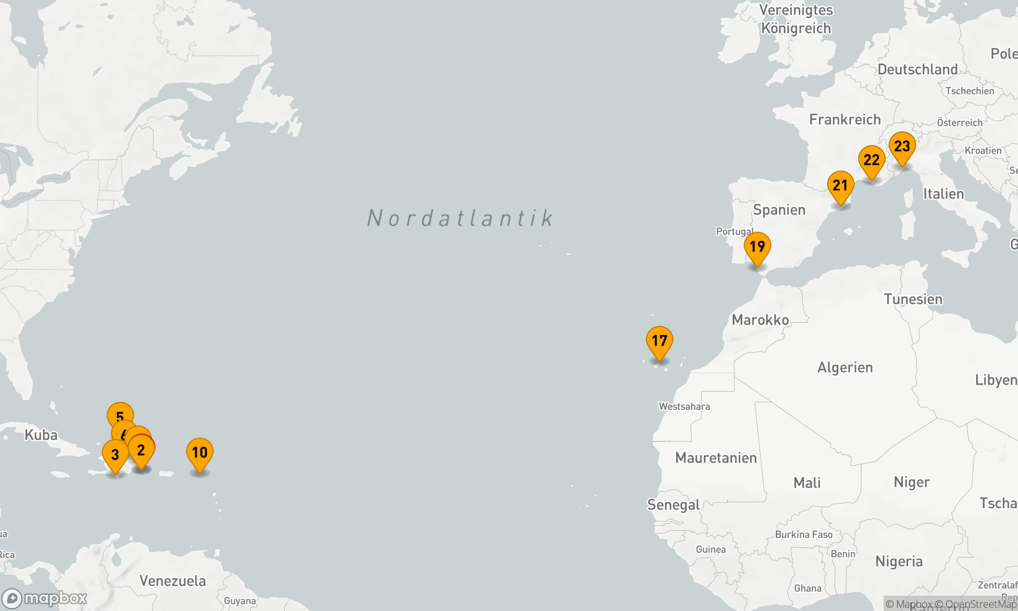 Route 22 Nächte - Von der Karibik zum Mittelmeer: Zwei Kontinente,  viele Welten