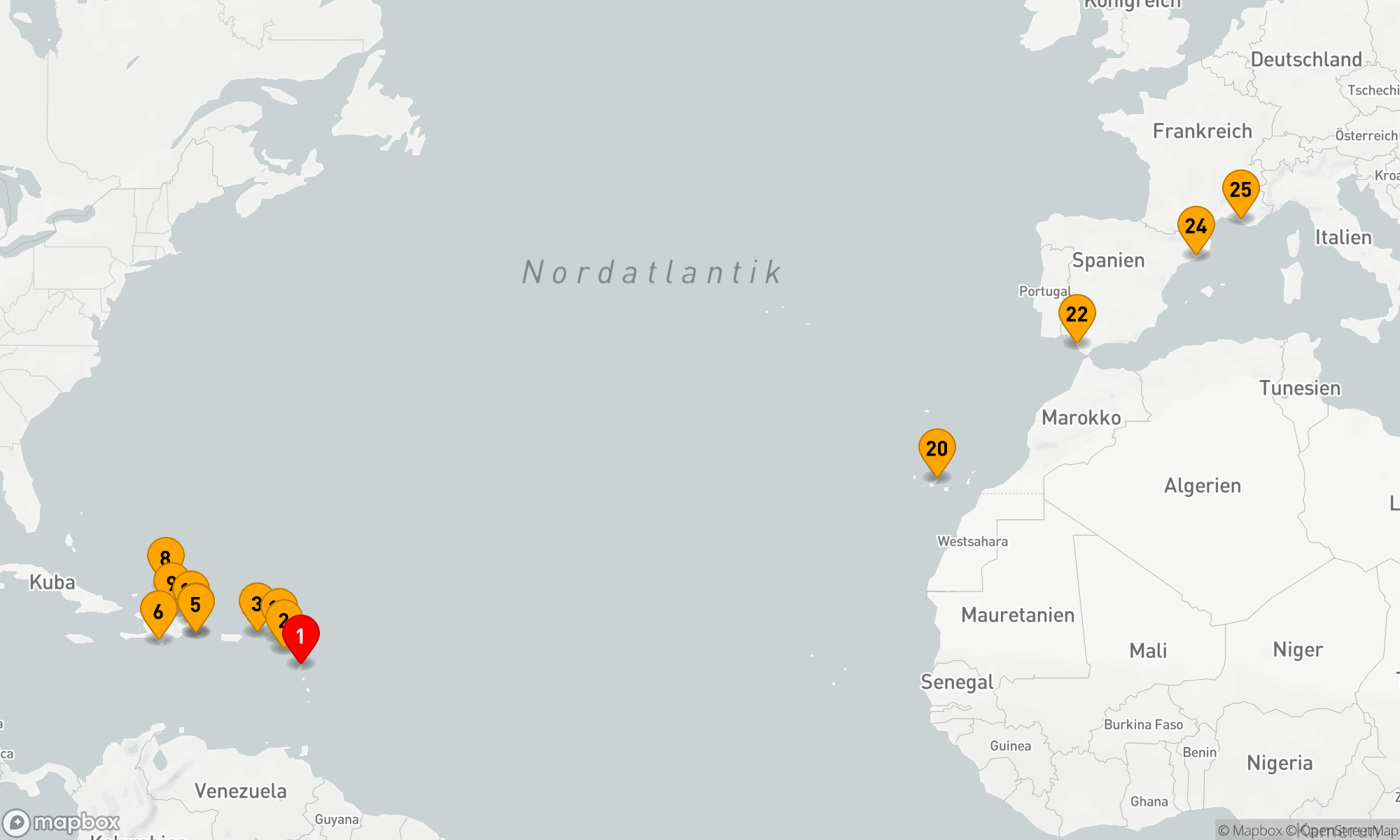 Route 24 Nächte - Karibische Träume und Mediterrane Impressionen