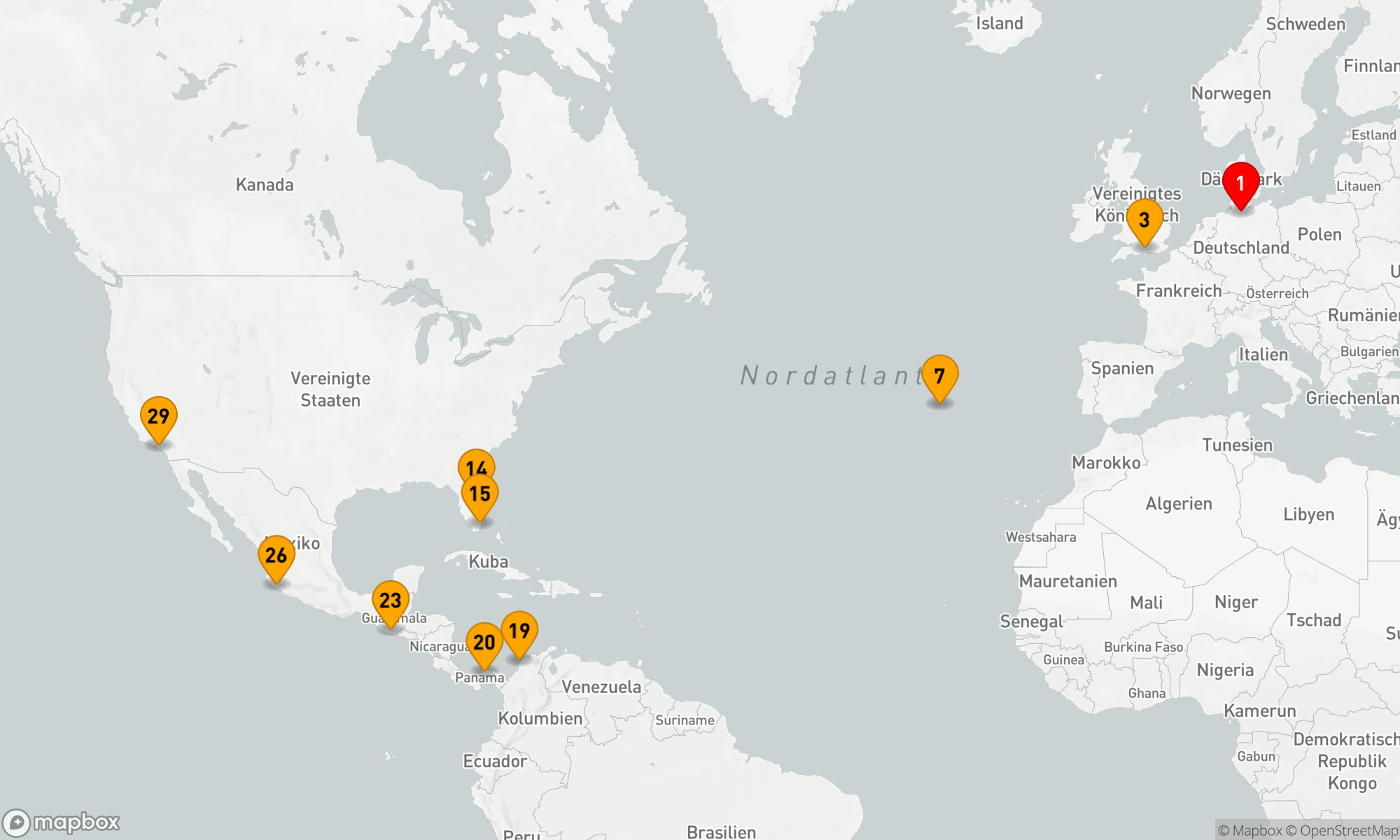 Route 29 Nächte - Transatlantik - Mittelamerika ab Hamburg (H802D)