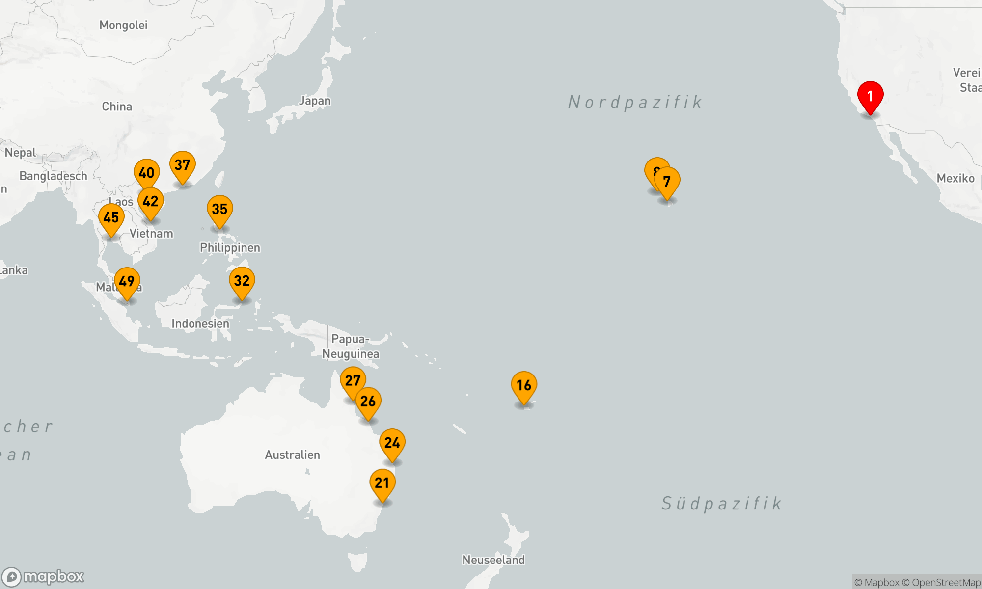 Route 48 Nächte - USA - Australien - Asien (H805B)