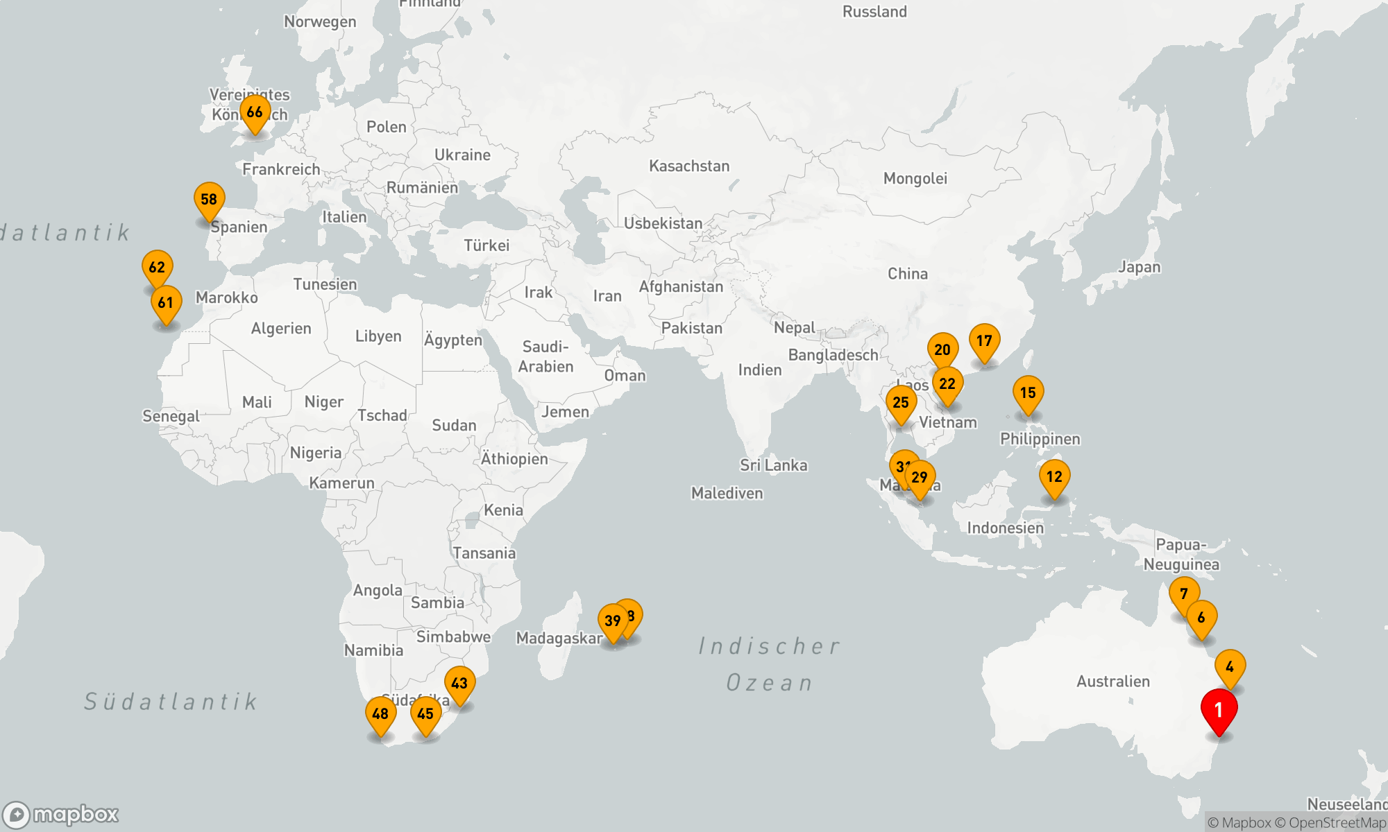 Route 65 Nächte - Australien - Asien - Afrika (H806C)