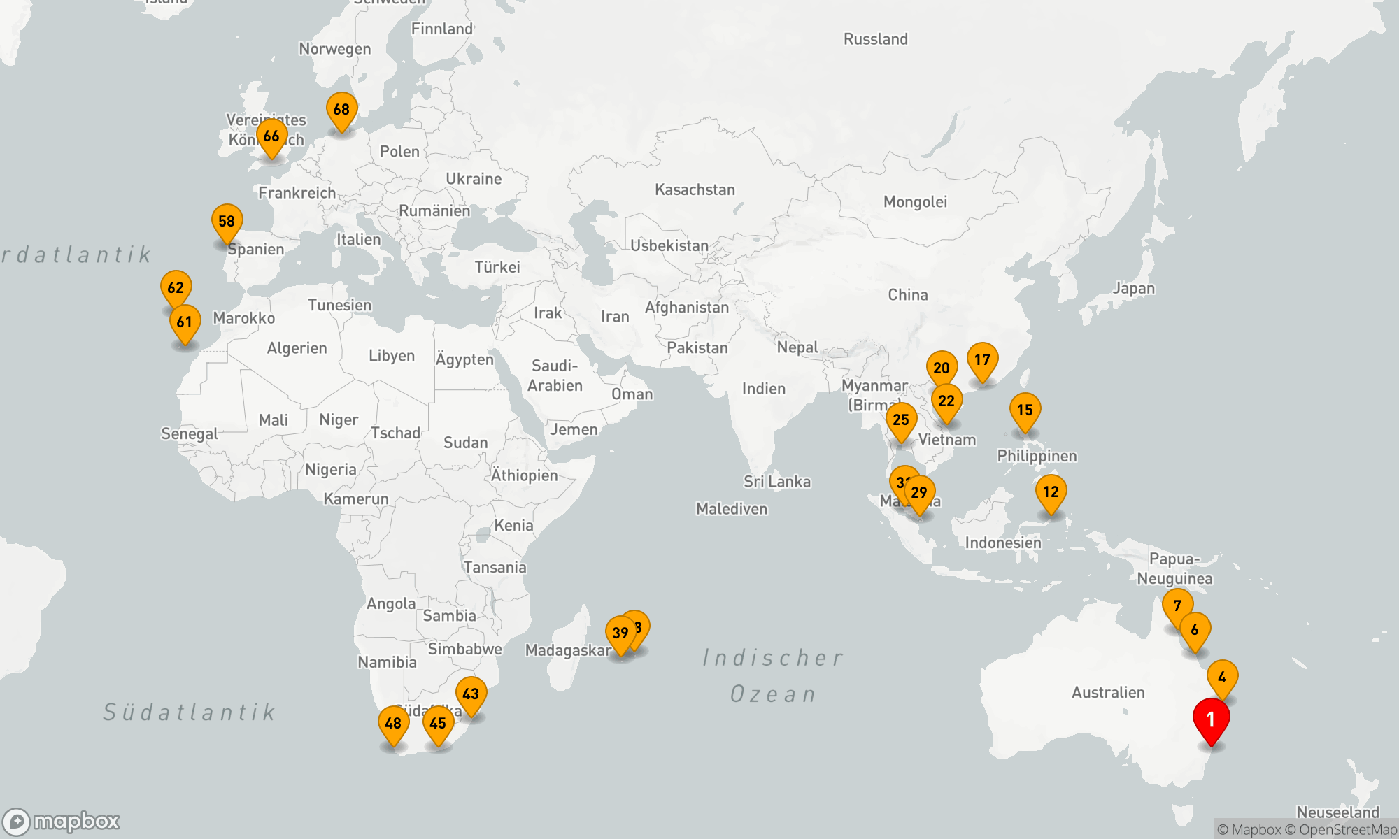 Route 67 Nächte - Australien - Asien - Afrika bis Hamburg (H806D)