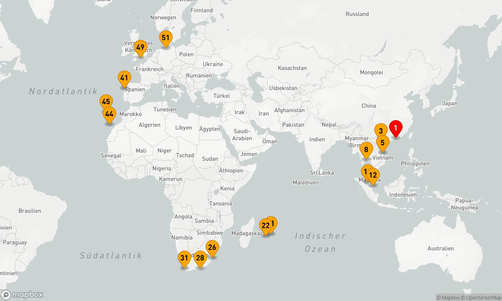 Route 50 Nächte - Asien - Afrika - Atlantikküste bis Hamburg (H807C)