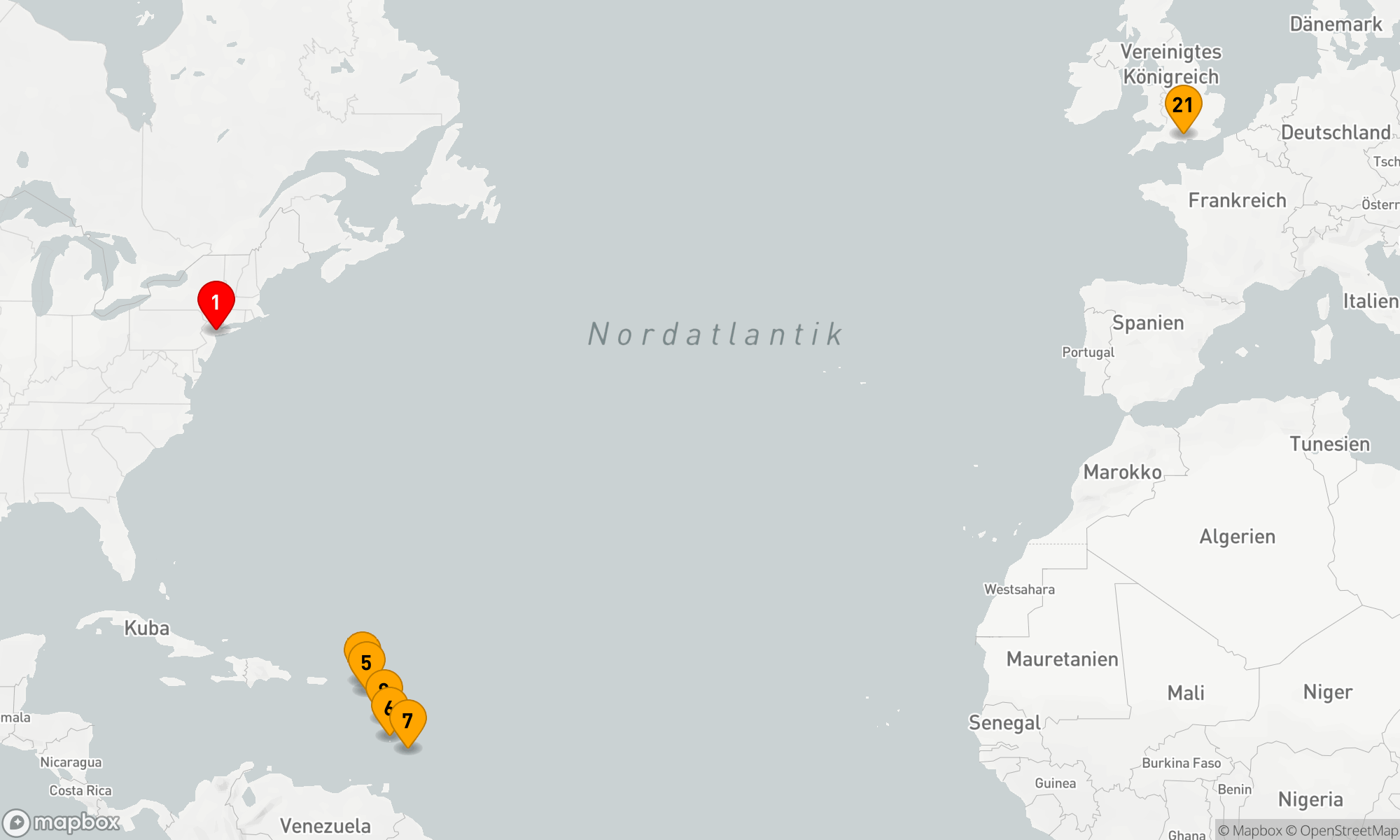 Route 20 Nächte - Transatlantik - Karibik (M806A)