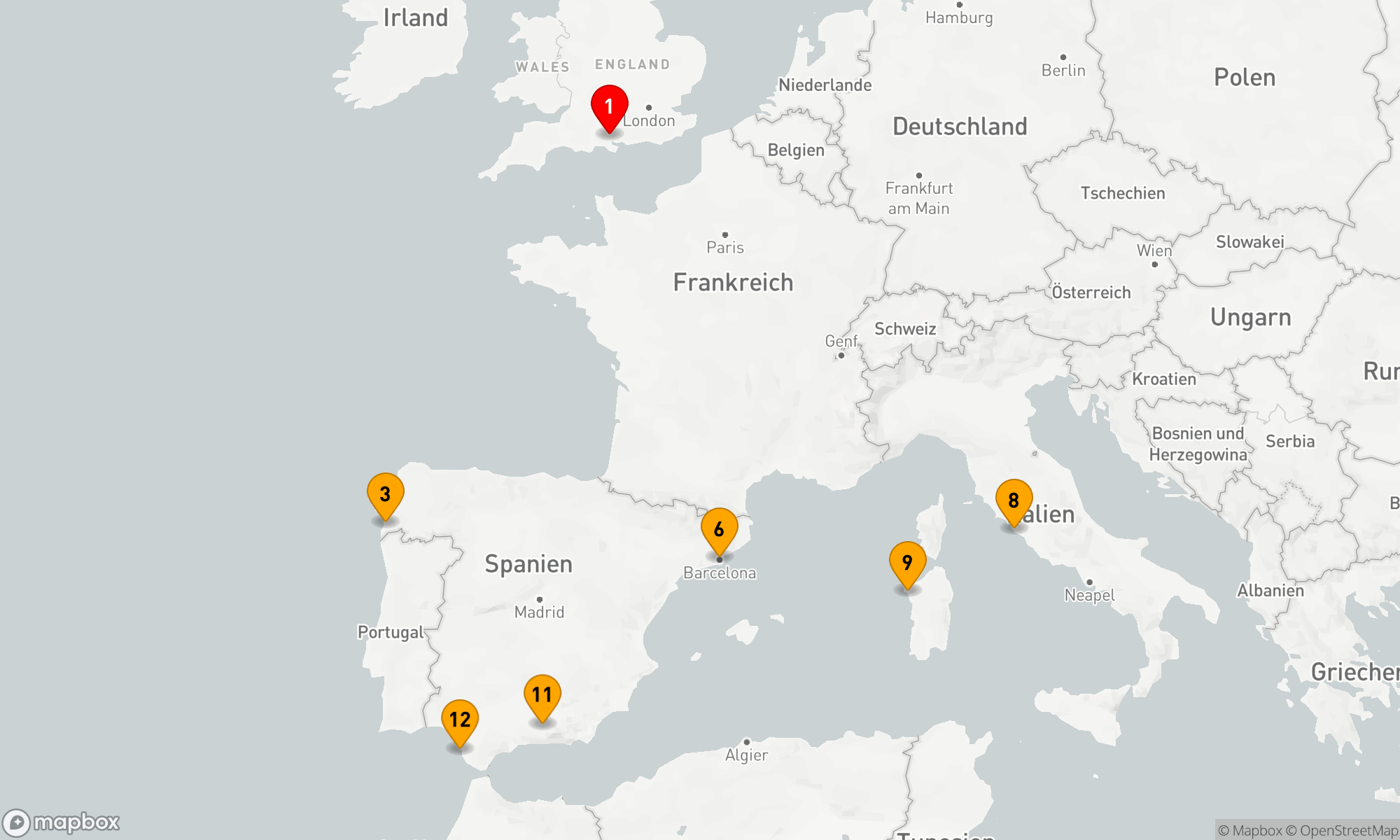 Route 14 Nächte - Spanien - Italien (M809)