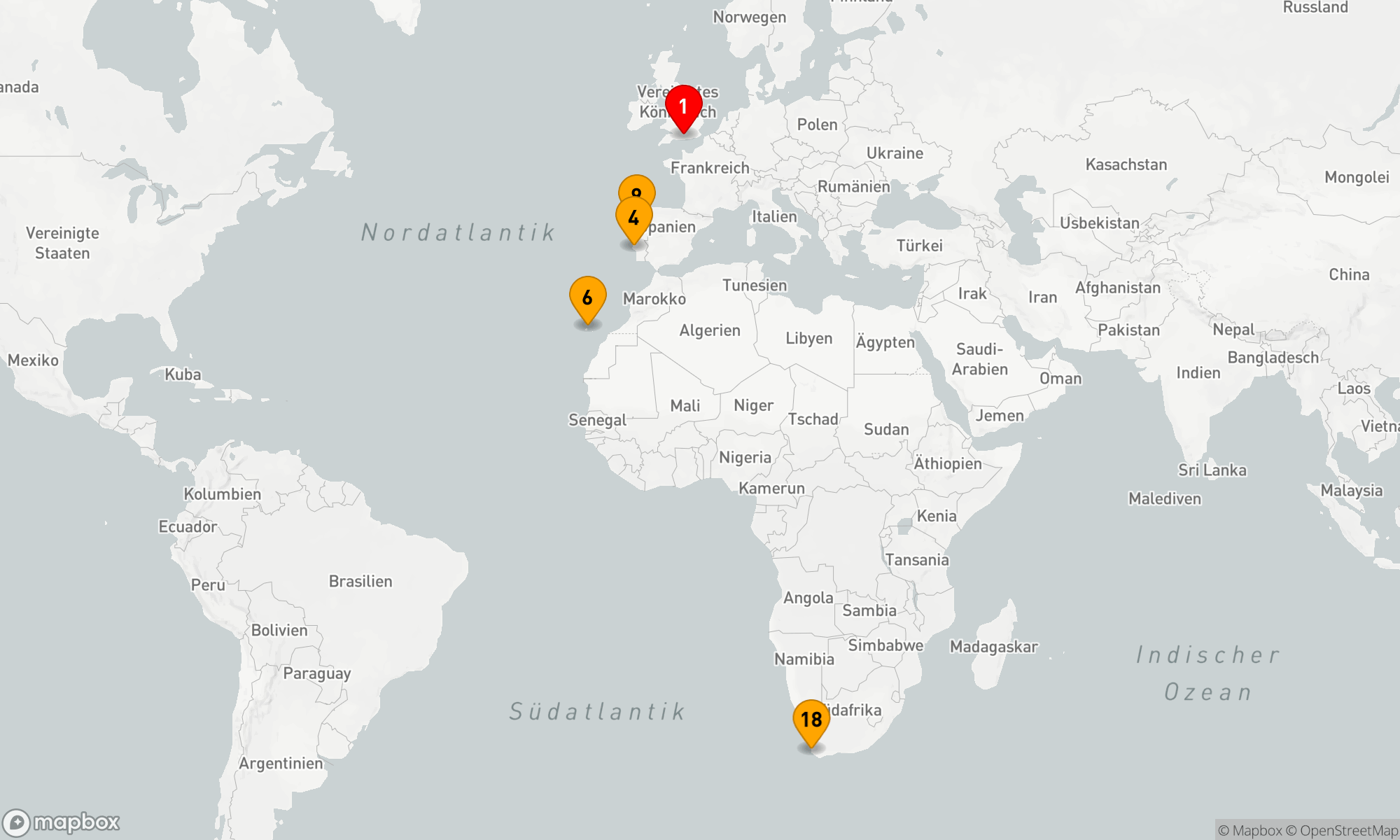 Route 18 Nächte - Portugal - Kanarische Inseln - Südafrika (Q803)