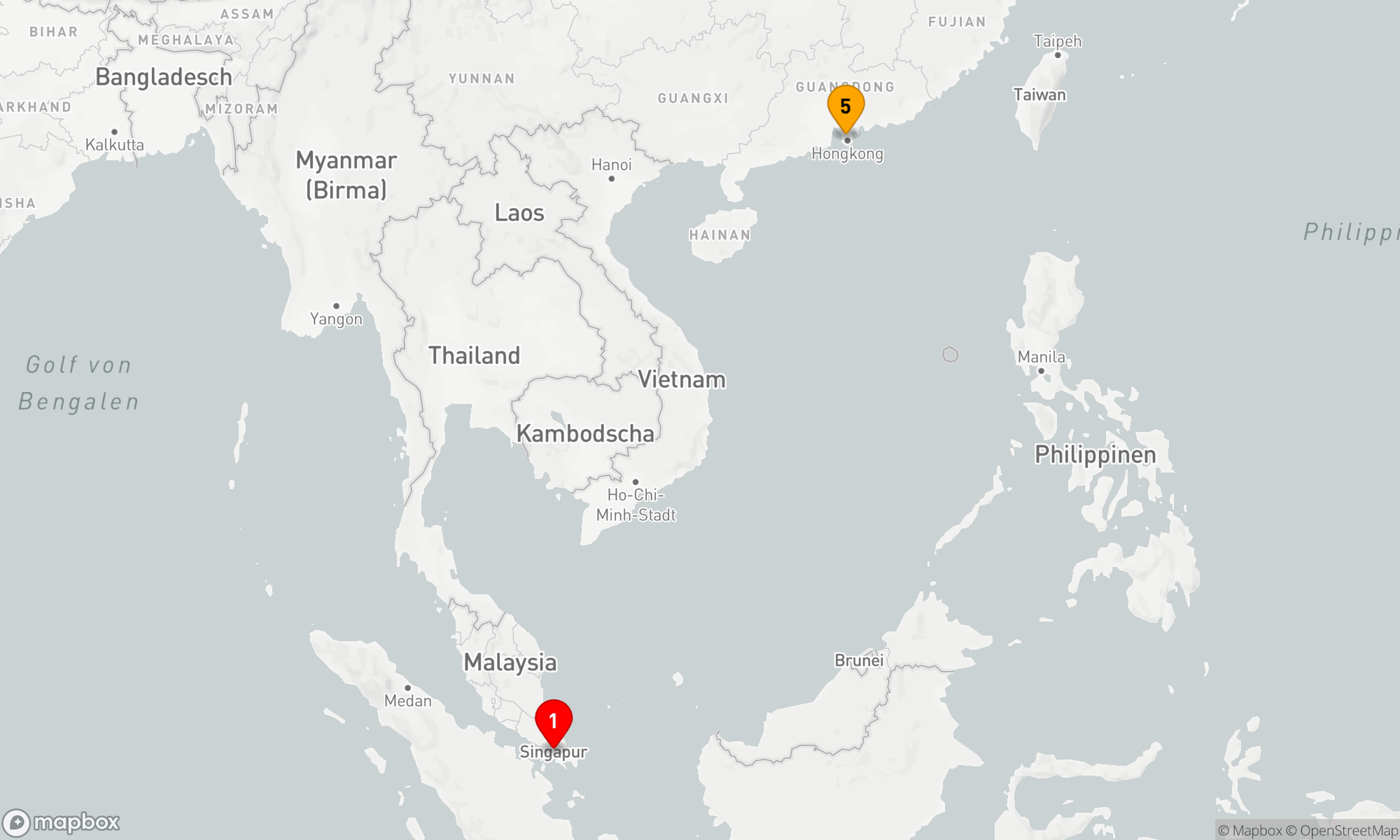 Route 5 Nächte - Singapur - Hongkong (Q804C)