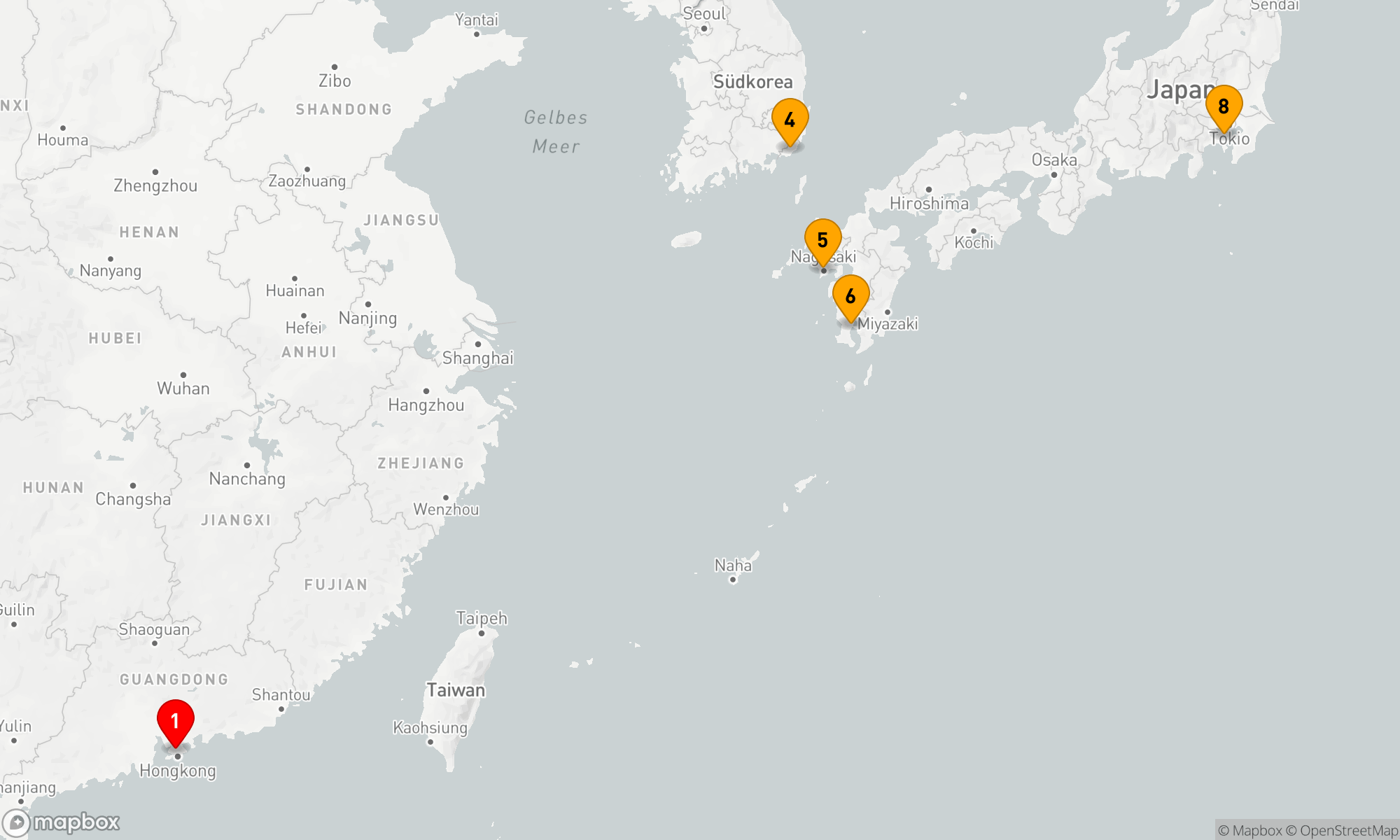Route 8 Nächte - Südkorea - Japan (Q805)
