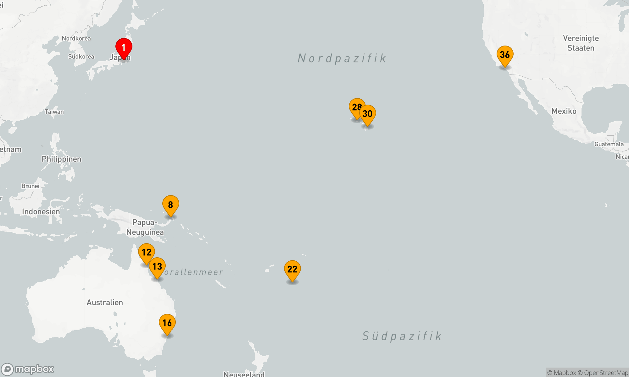 Route 36 Nächte - Australien - Südpazifk - USA (Q806A)