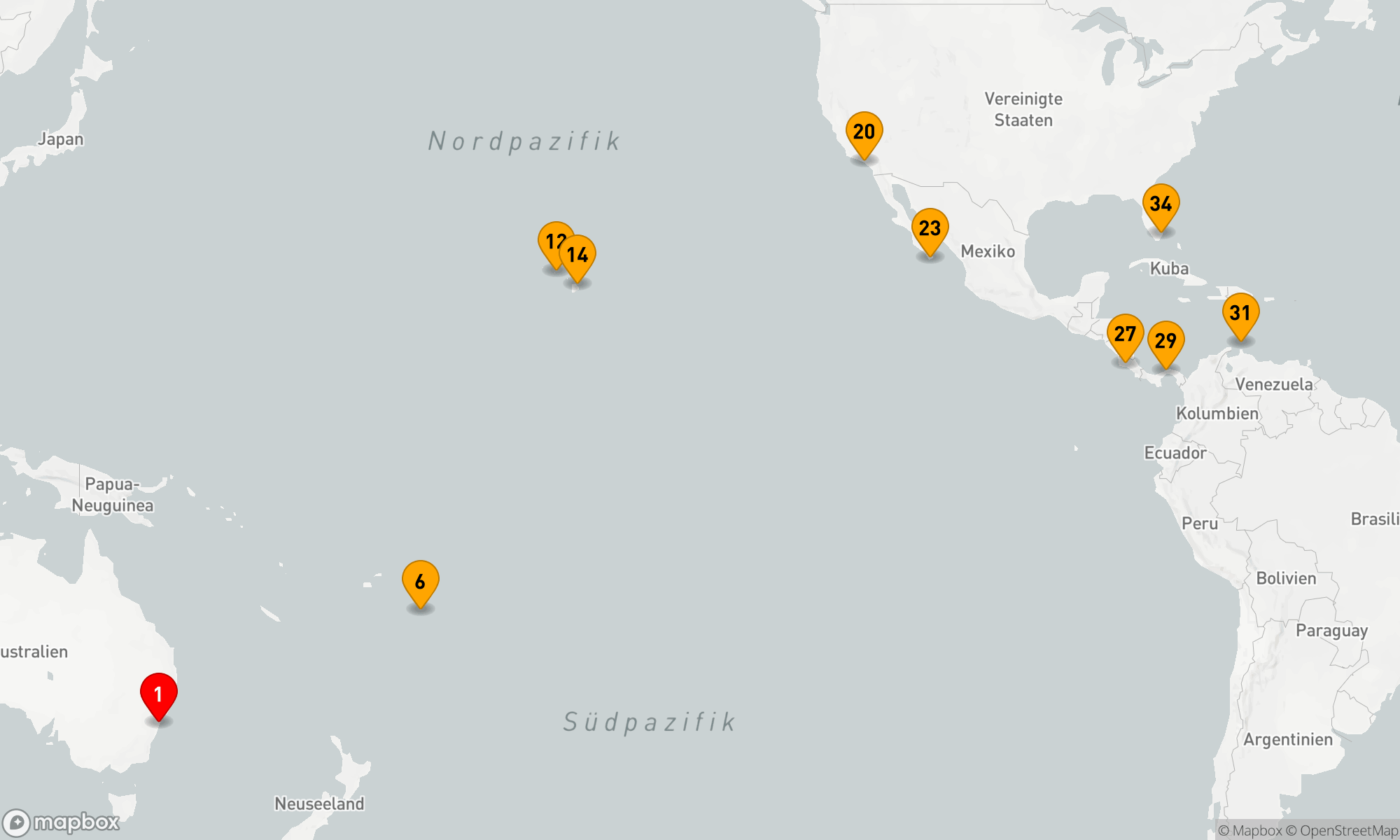 Route 34 Nächte - Australien - USA - Mittelamerika (Q807A)