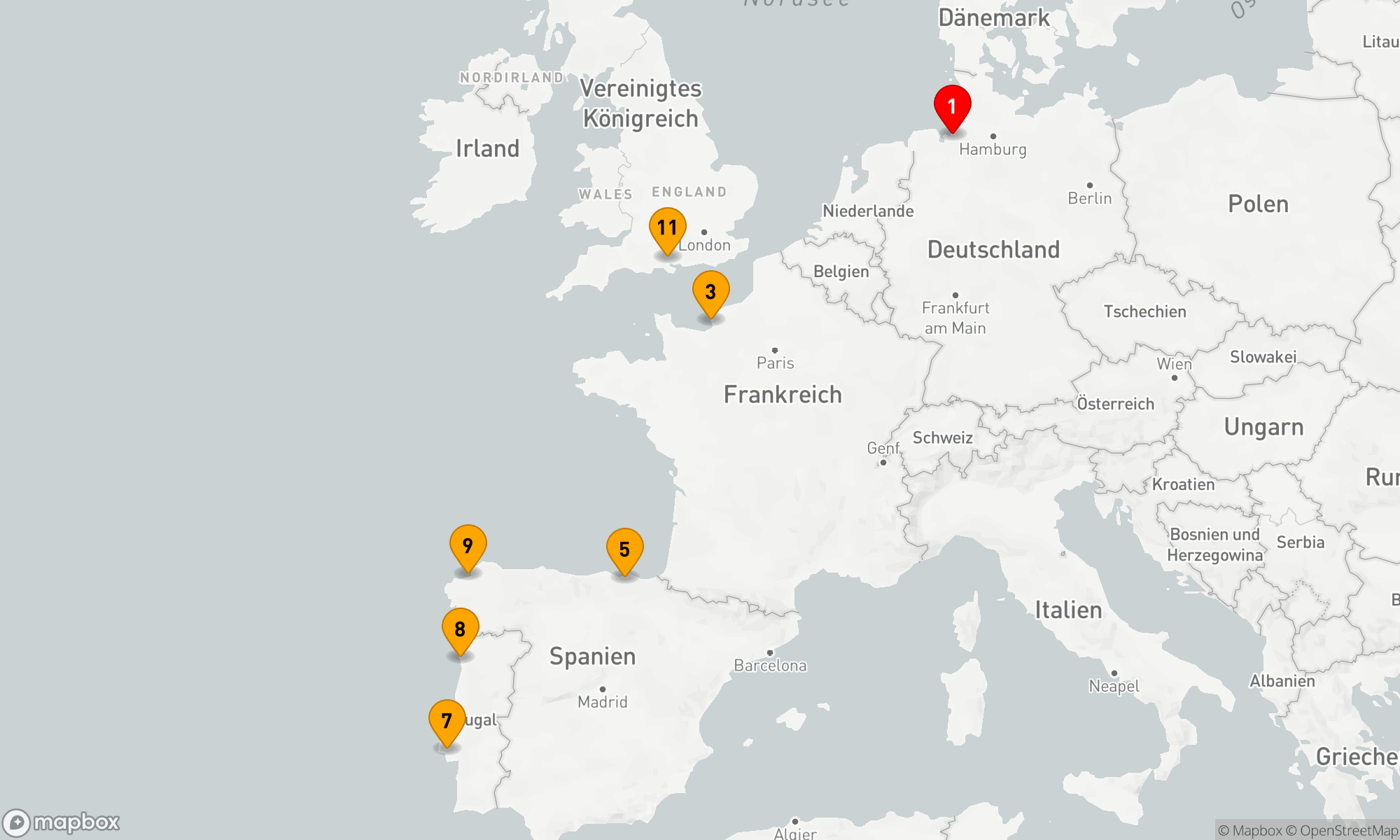 Route 12 Nächte - Westeuropas Vielfalt