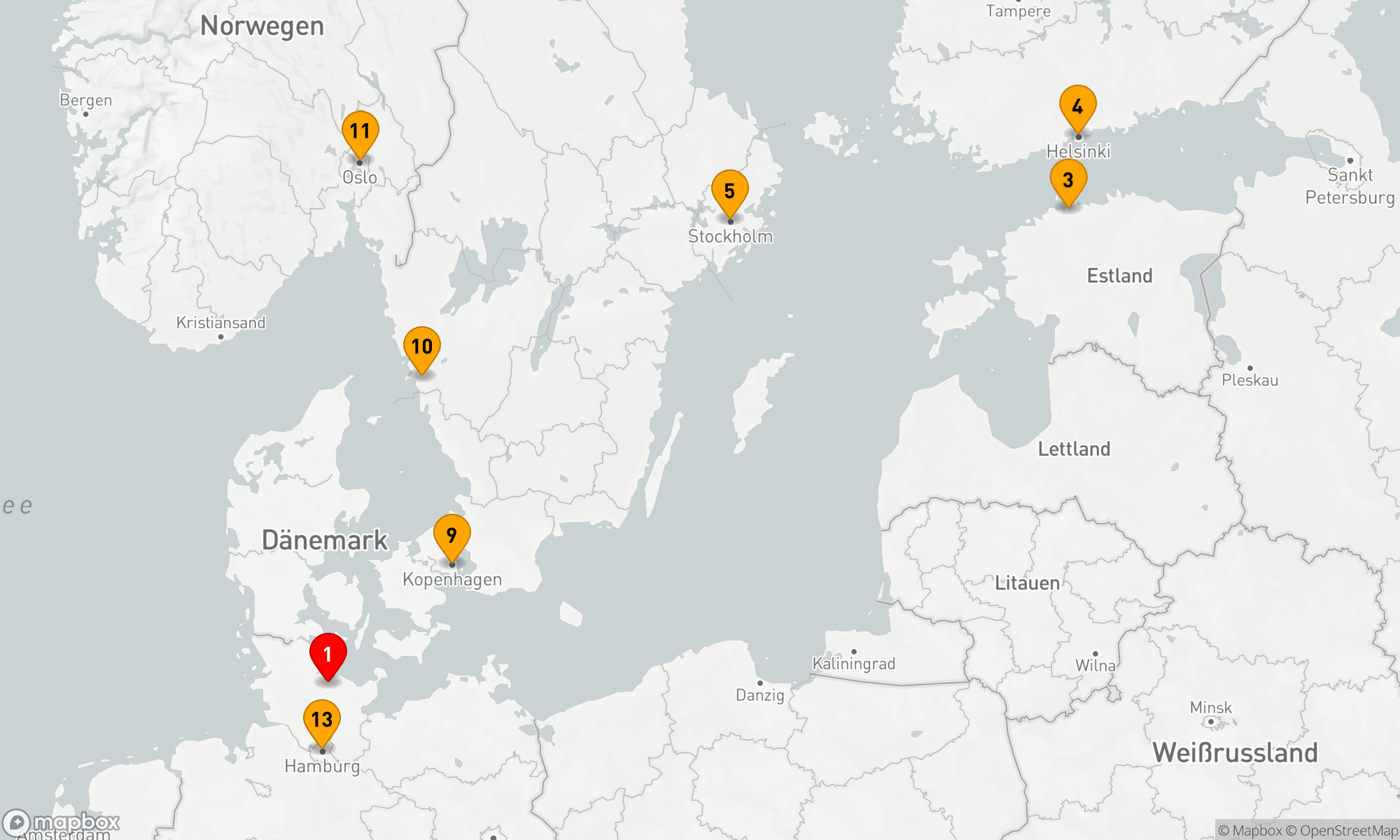Route 12 Nächte - Metropolen der Ostsee
