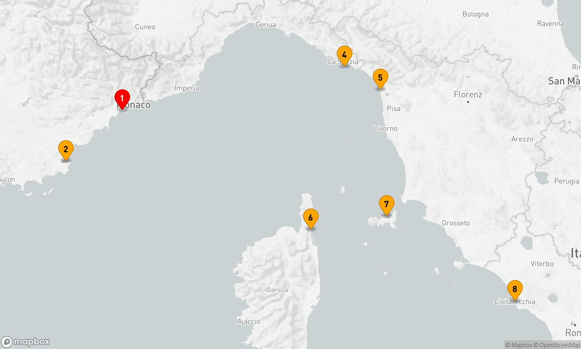 Route 7 Nächte - Mediterrane Glanzlichter: Von der Côte d'Azur zur Ewigen Stadt
