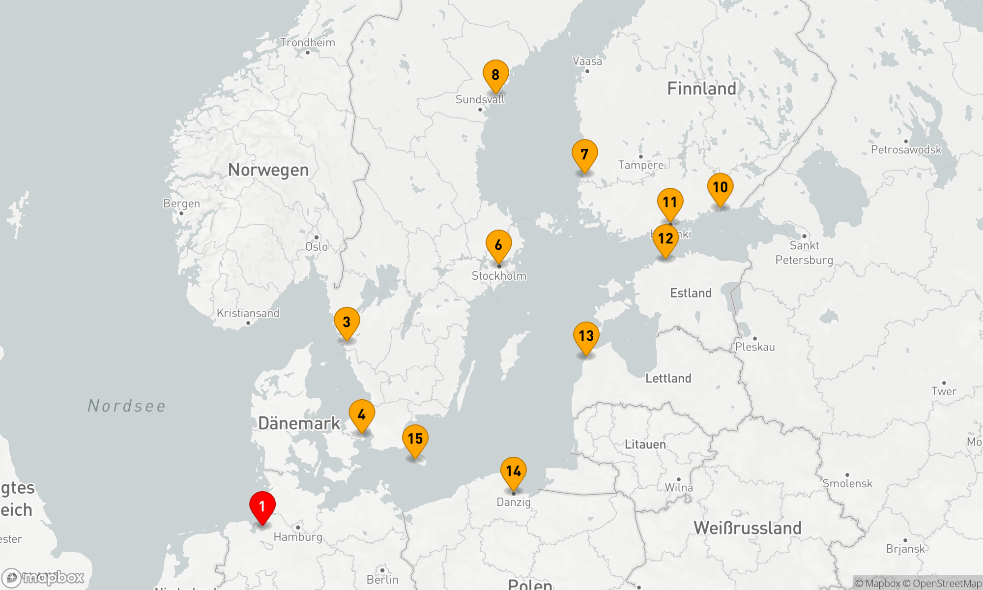 Route 16 Nächte - Perlen der Ostsee