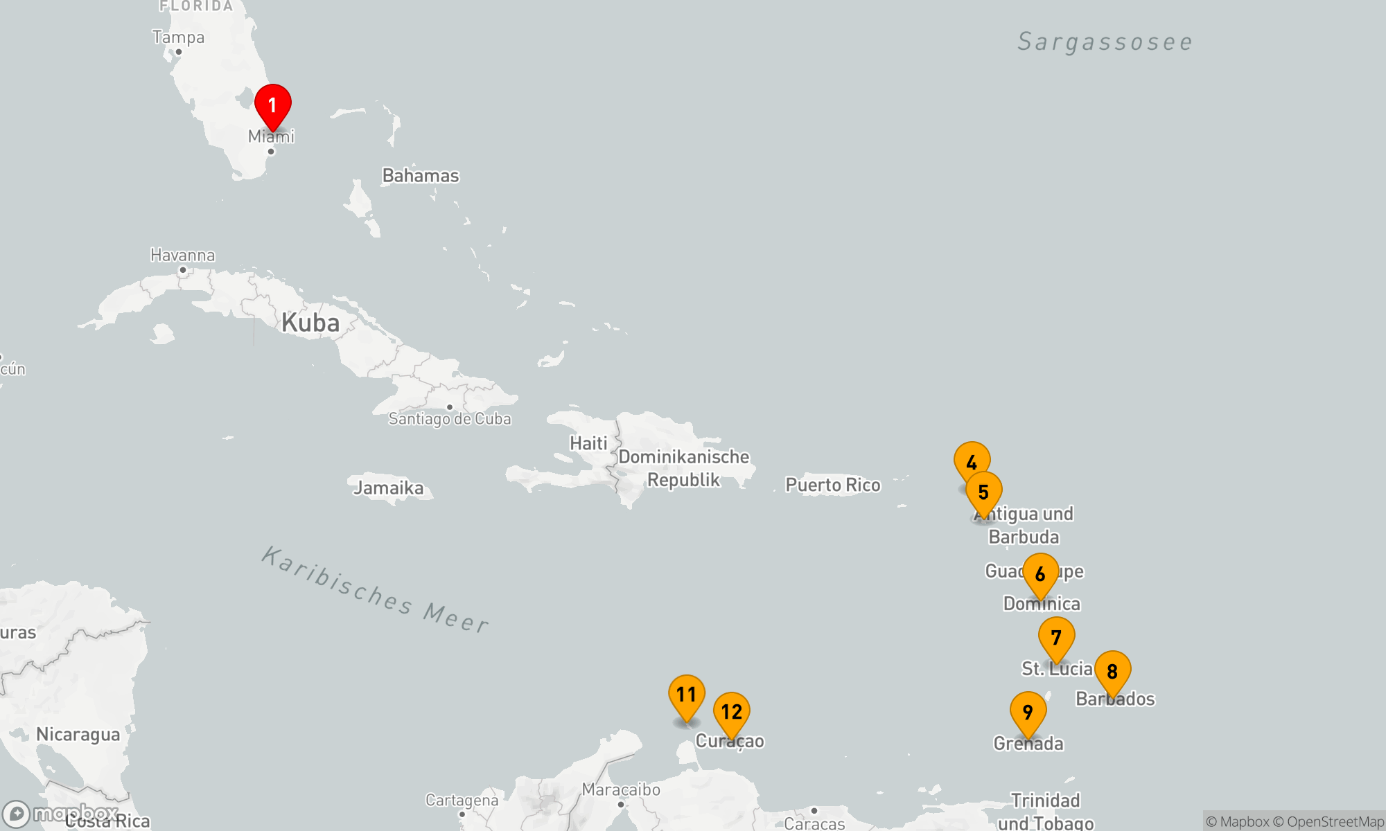 Route 14 Nächte - Urlaub in der Karibik