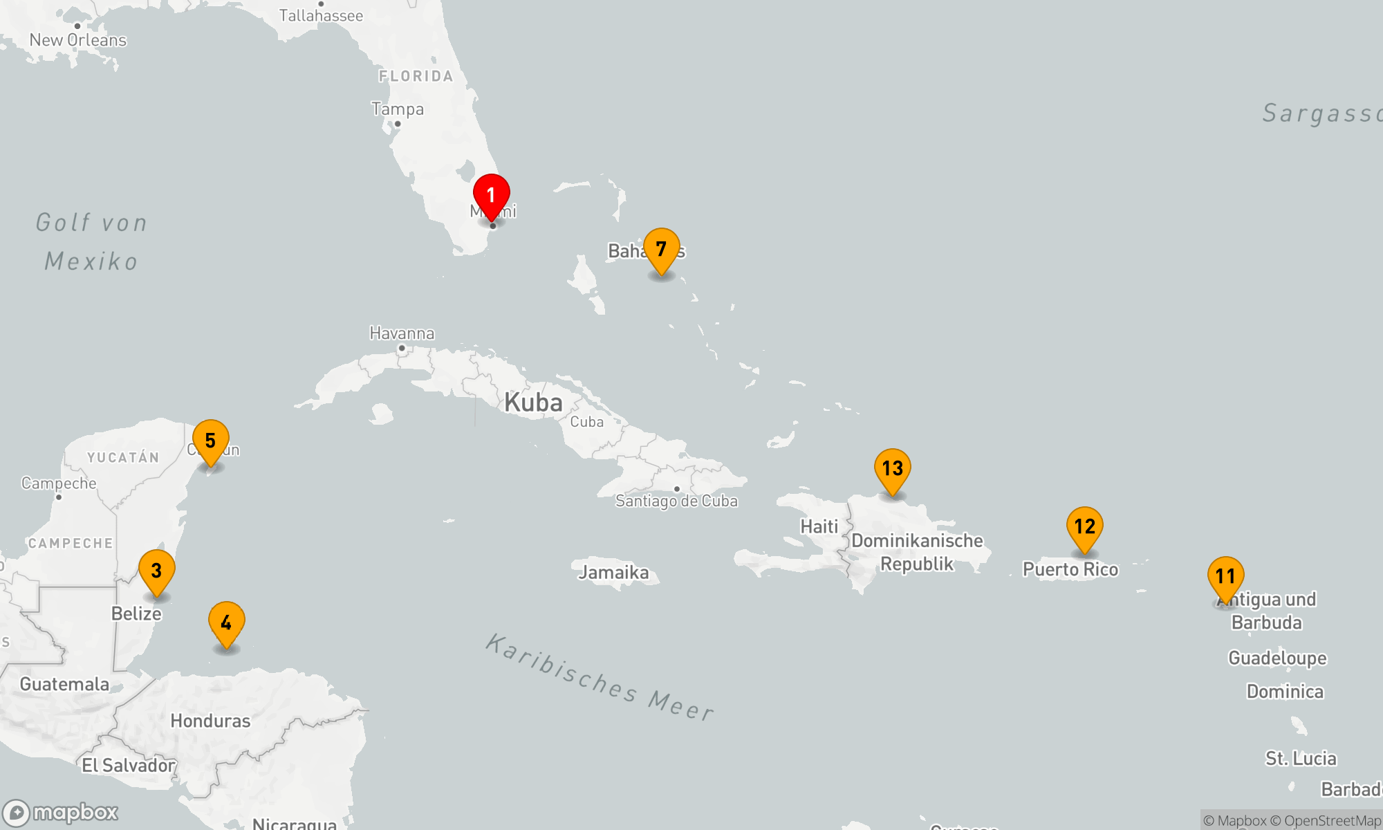 Route 14 Nächte - Abenteurer der östlichen/westlichen Karibik