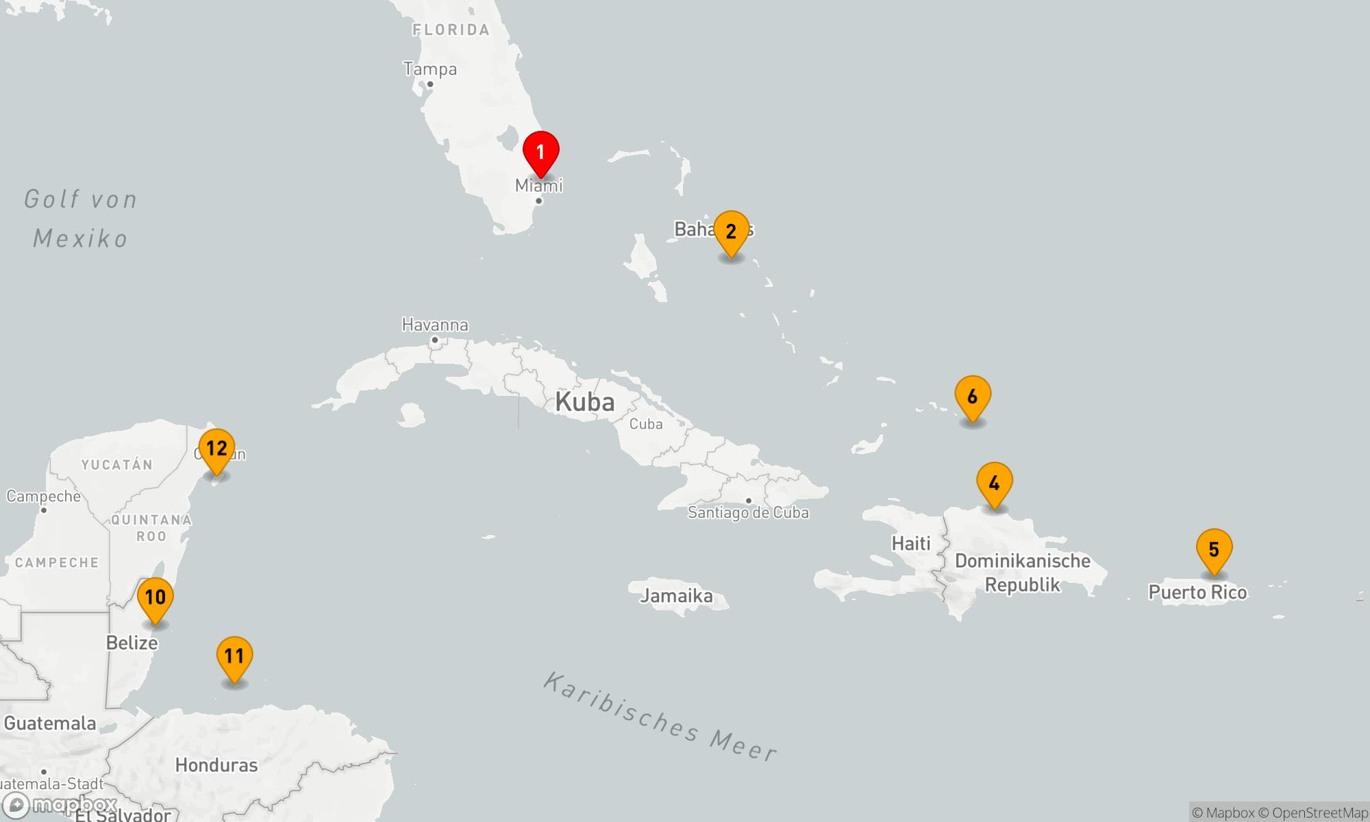 Route 14 Nächte - Abenteurer der östlichen/westlichen Karibik