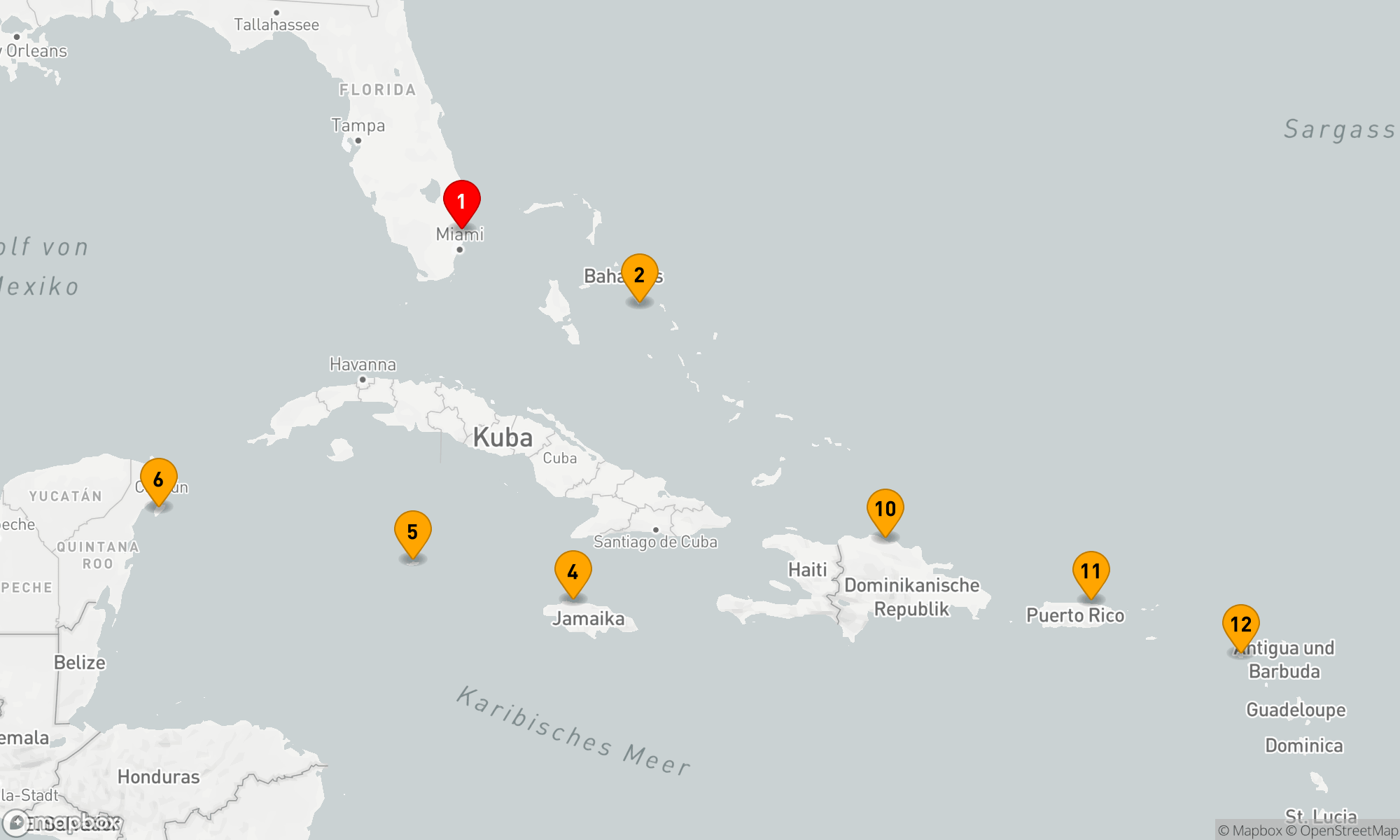 Route 14 Nächte - Abenteurer der östlichen/westlichen Karibik