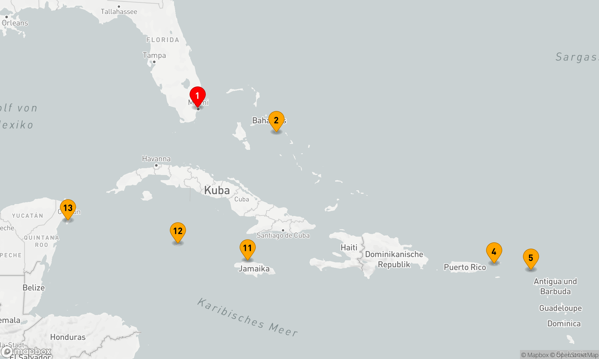 Route 14 Nächte - Abenteurer der östlichen/westlichen Karibik