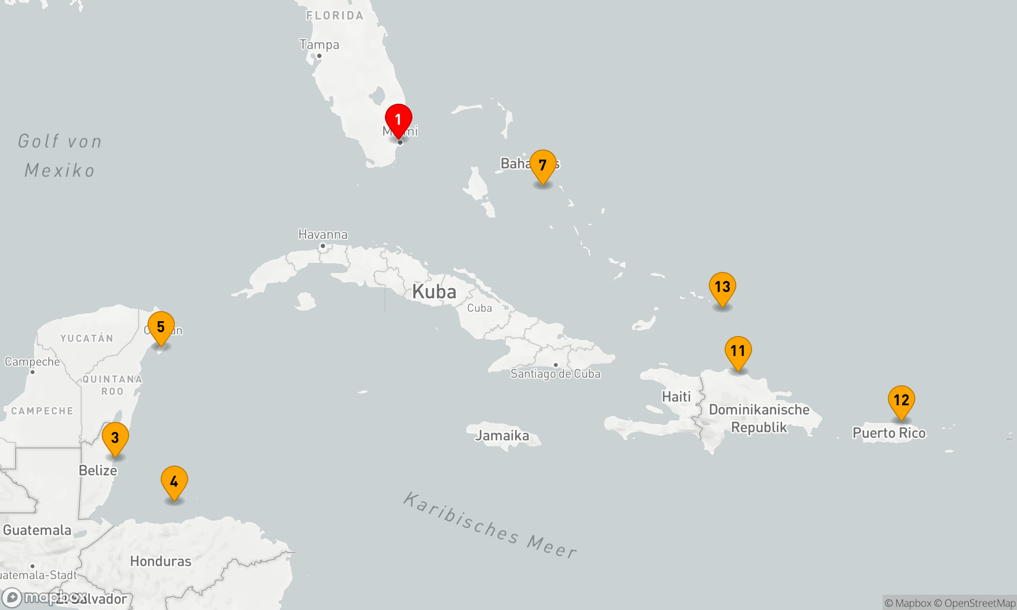 Route 14 Nächte - Abenteurer der östlichen/westlichen Karibik