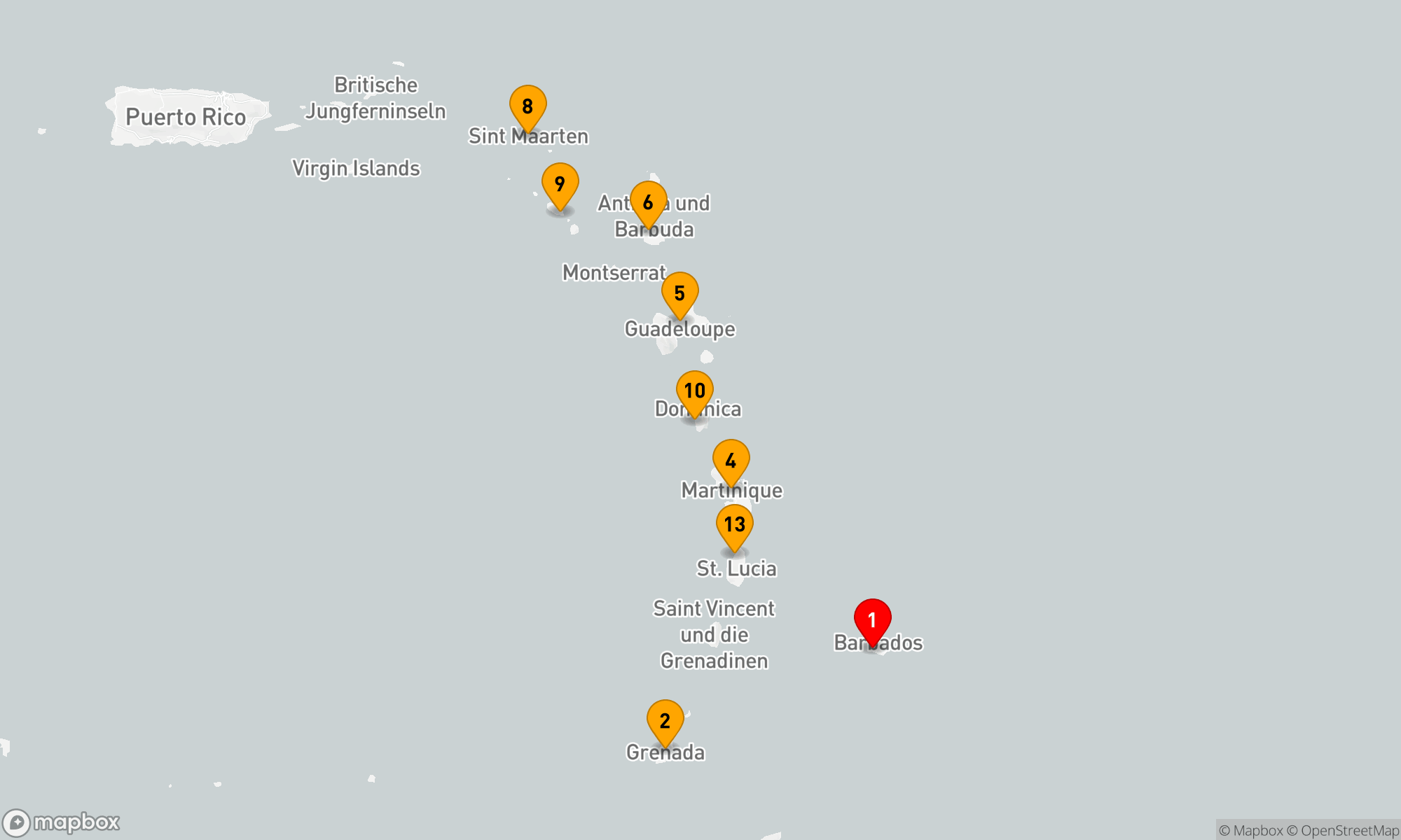 Route 13 Nächte - Karibische Inselträume mit MSC