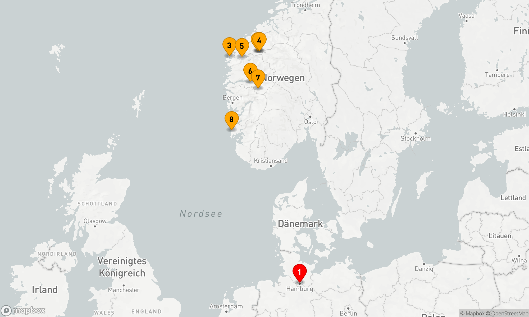 Route 9 Nächte - Nordische Fjordzauber-Kreuzfahrt