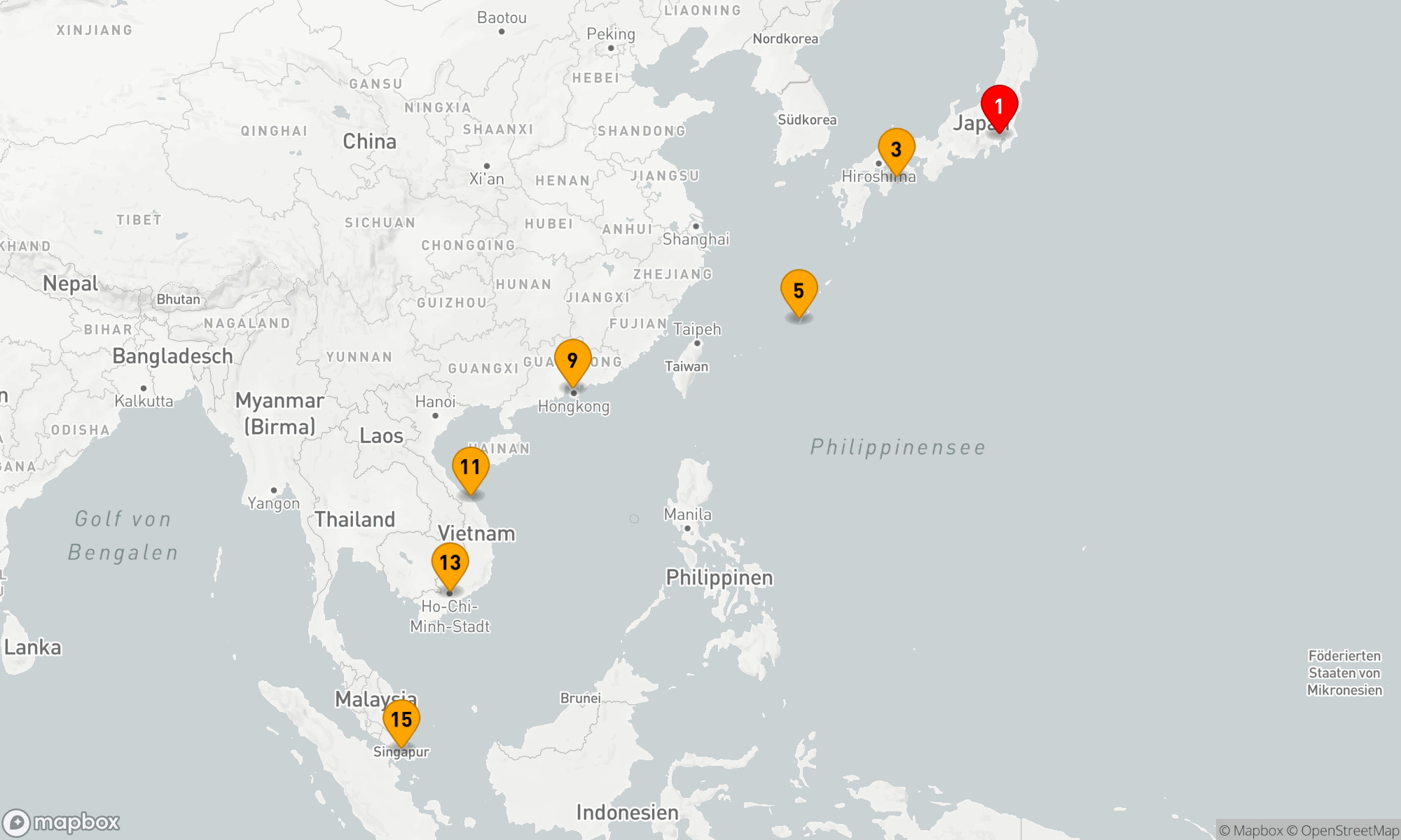 Route 14 Nächte - Südostasien & Japan