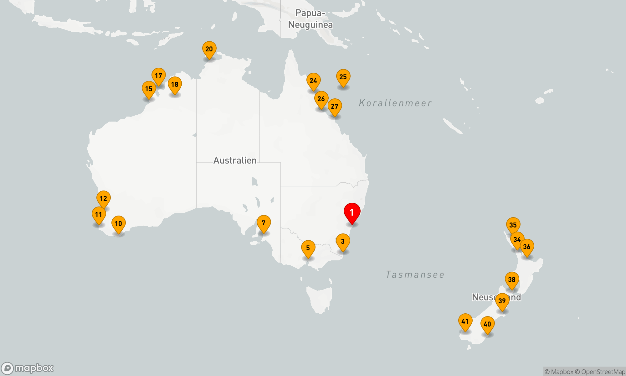 Route 43 Nächte - Rund um Australien und Neuseeland