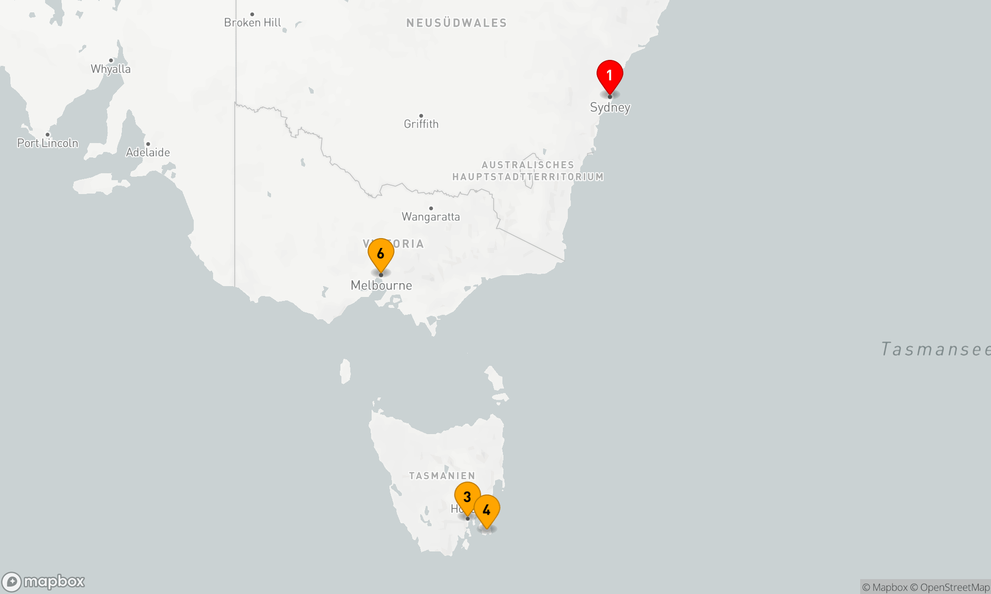 Route 7 Nächte - Tasmanien
