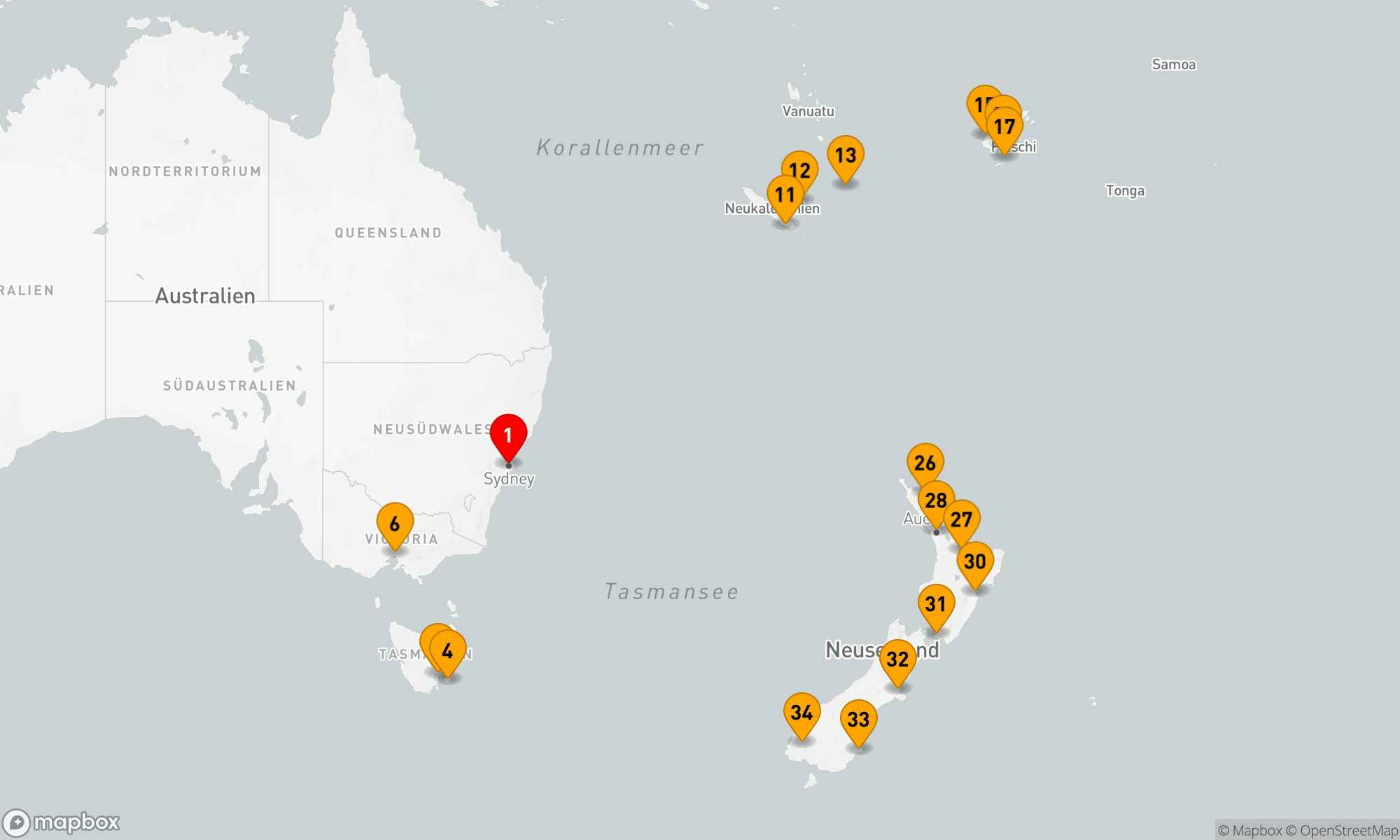 Route 36 Nächte - Neuseeland,  Tasmanien & Fidschi